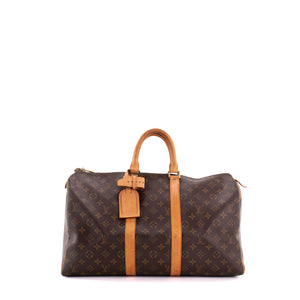LOUIS VUITTON - Sac de voyage Keepall 45 Louis Vuitton en toile enduite monogrammée vintage