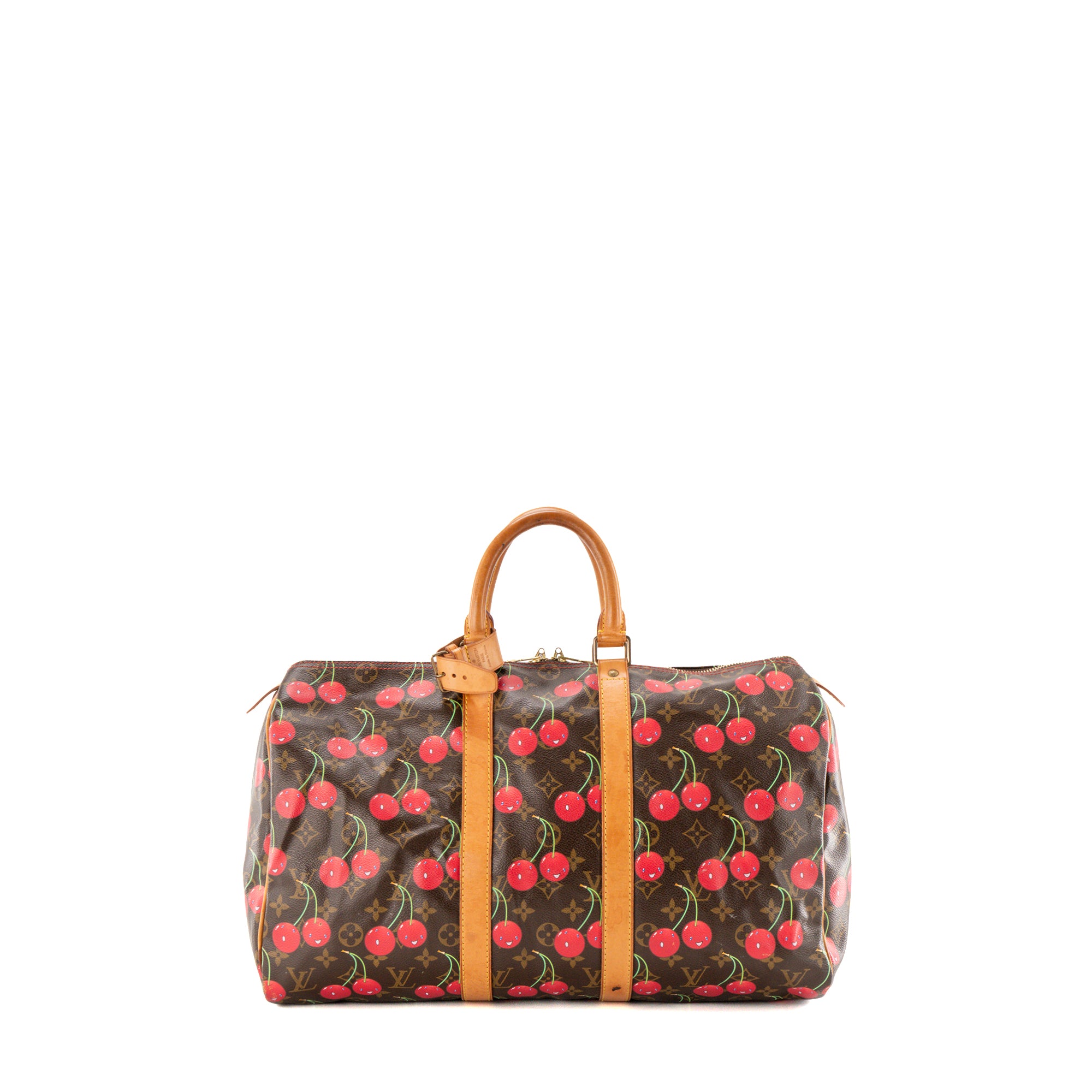 LOUIS VUITTON - Sac de voyage Keepall 45 Louis Vuitton x Takashi Murakami en toile enduite monogrammée édition limitée cherry vintage