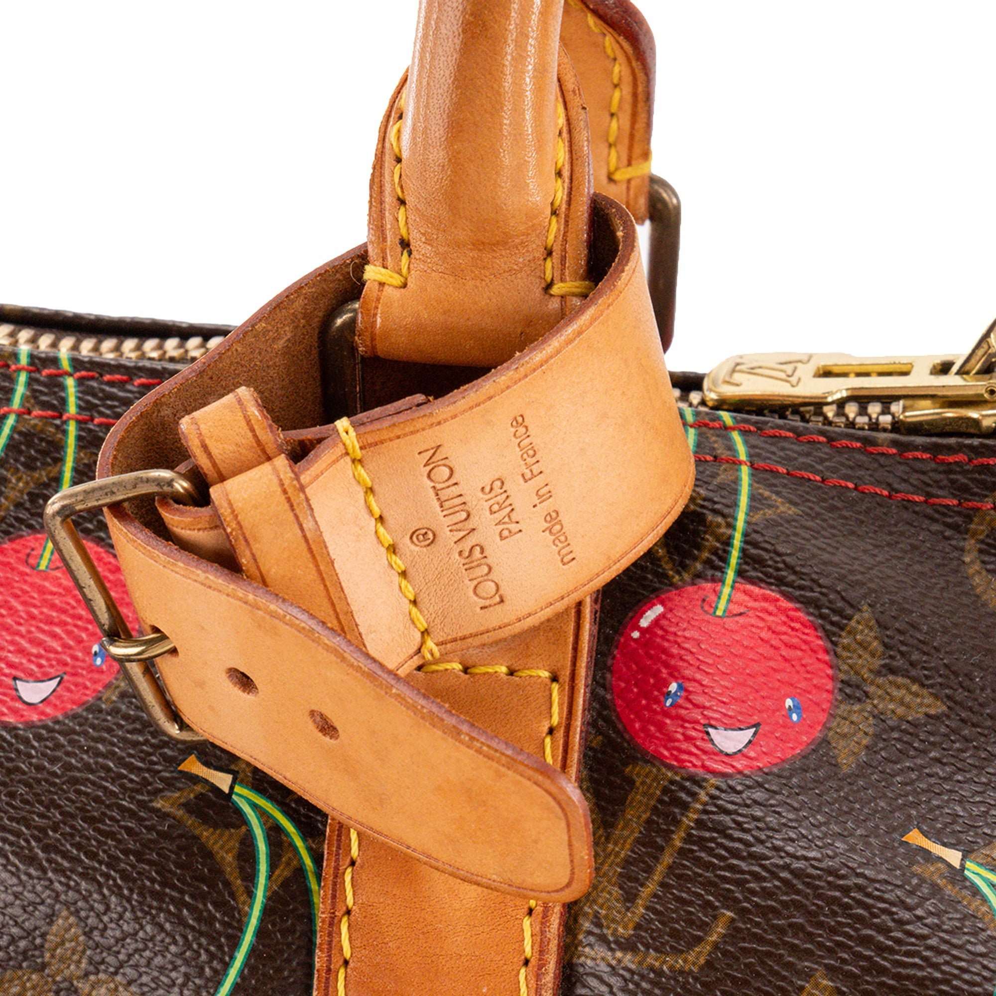 LOUIS VUITTON - Sac de voyage Keepall 45 Louis Vuitton x Takashi Murakami en toile enduite monogrammée édition limitée cherry vintage