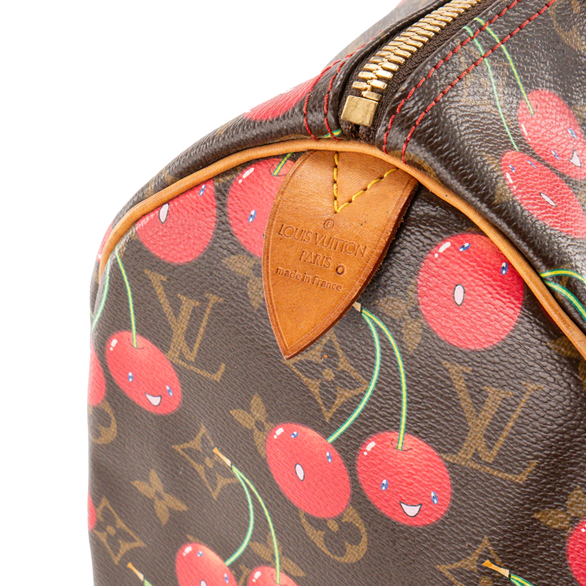 LOUIS VUITTON - Sac de voyage Keepall 45 Louis Vuitton x Takashi Murakami en toile enduite monogrammée édition limitée cherry vintage