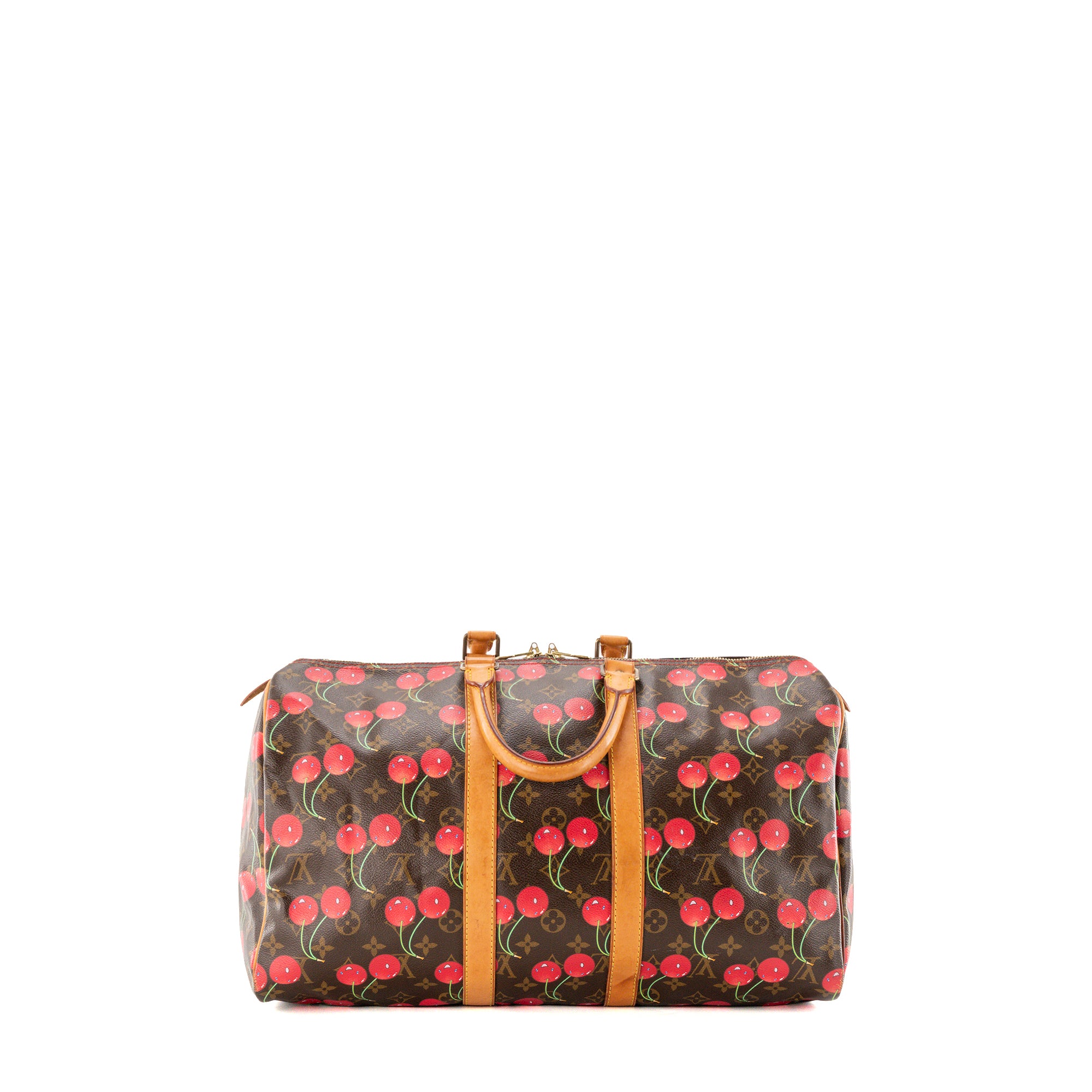 LOUIS VUITTON - Sac de voyage Keepall 45 Louis Vuitton x Takashi Murakami en toile enduite monogrammée édition limitée cherry vintage