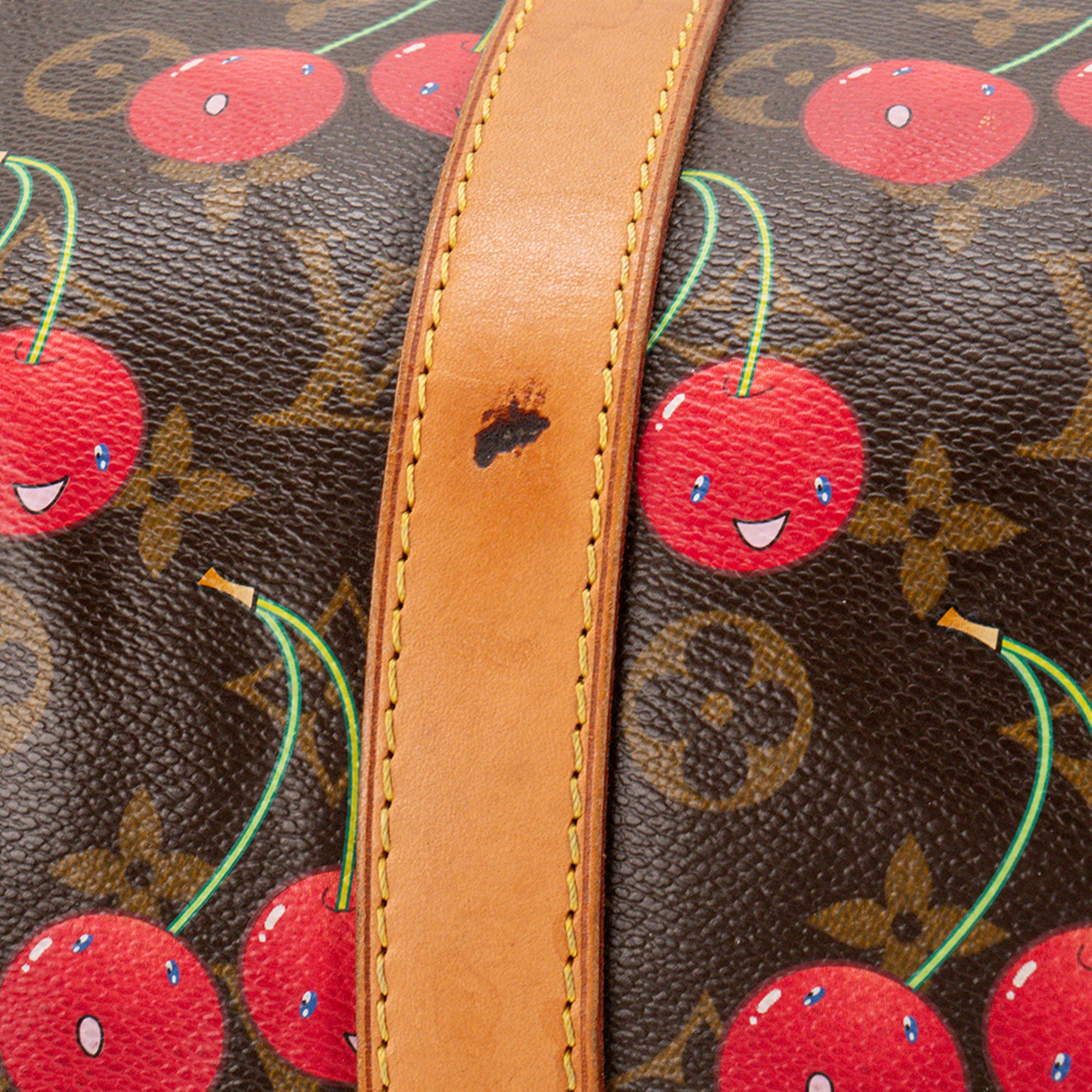 LOUIS VUITTON - Sac de voyage Keepall 45 Louis Vuitton x Takashi Murakami en toile enduite monogrammée édition limitée cherry vintage