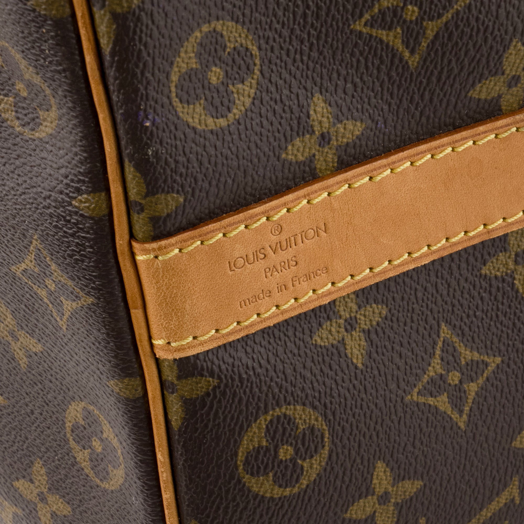 LOUIS VUITTON - Sac de voyage Keepall 50 bandoulière Louis Vuitton en toile enduite monogrammée vintage