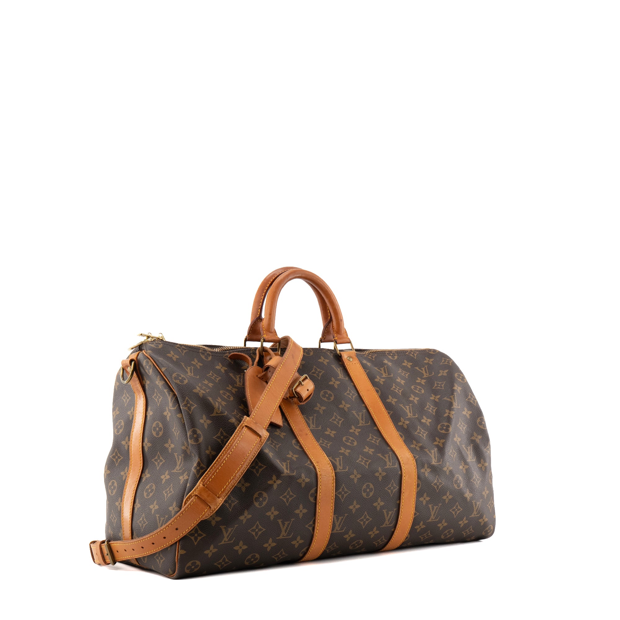 LOUIS VUITTON - Sac de voyage Keepall 50 Louis Vuitton en toile enduite monogrammée vintage