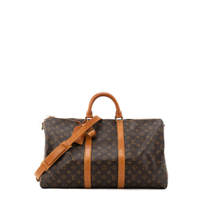 LOUIS VUITTON - Sac de voyage Keepall 50 Louis Vuitton en toile enduite monogrammée vintage