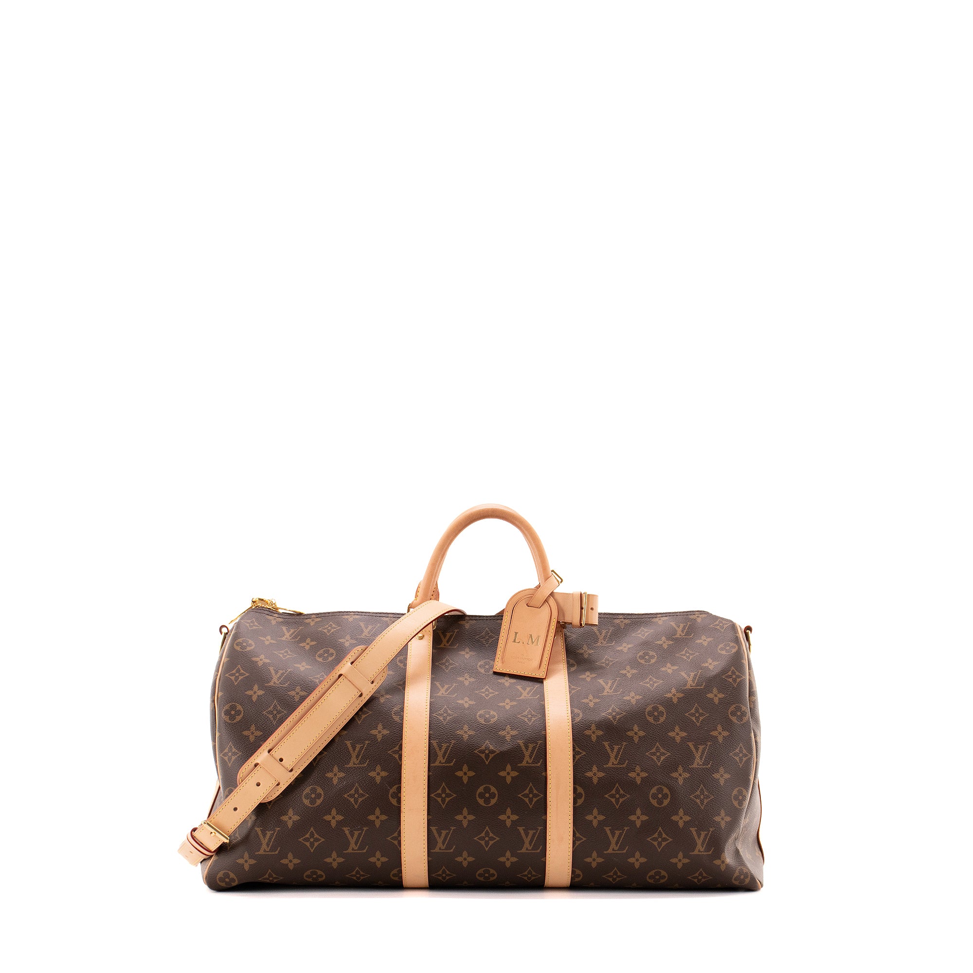LOUIS VUITTON - Sac de voyage Keepall 50 Louis Vuitton en toile enduite monogrammée
