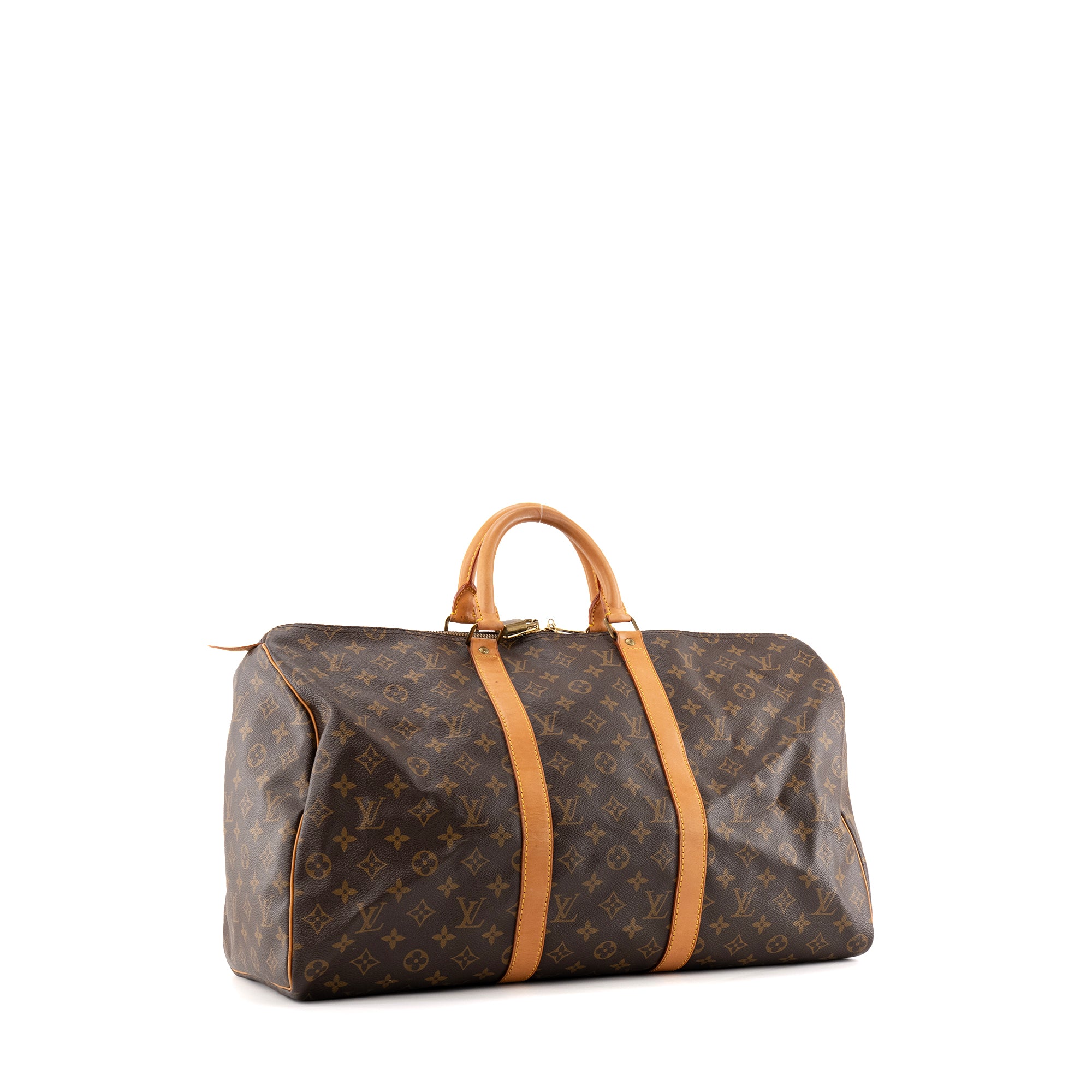 LOUIS VUITTON - Sac de voyage Keepall 50 Louis Vuitton en toile enduite monogrammée vintage