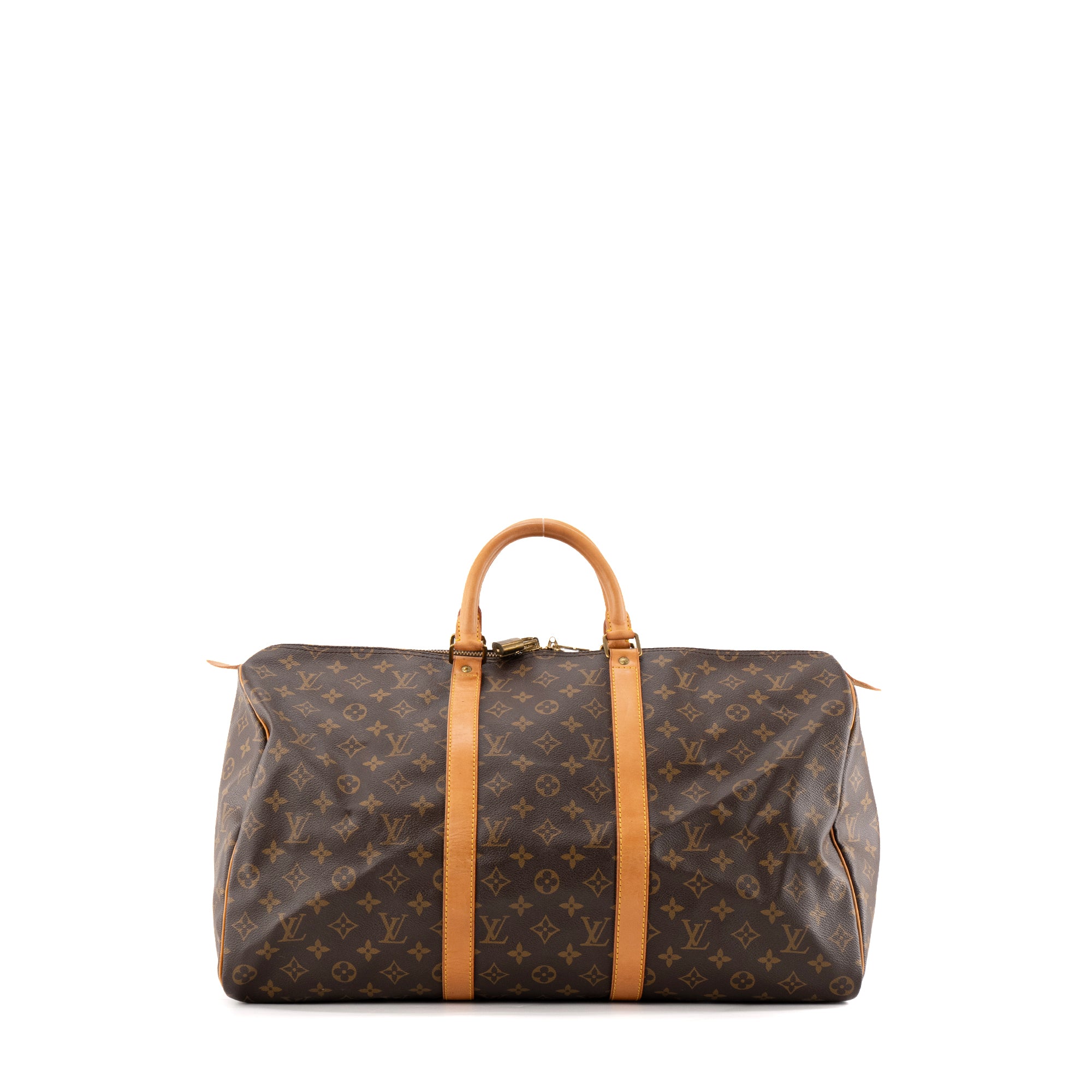 LOUIS VUITTON - Sac de voyage Keepall 50 Louis Vuitton en toile enduite monogrammée vintage