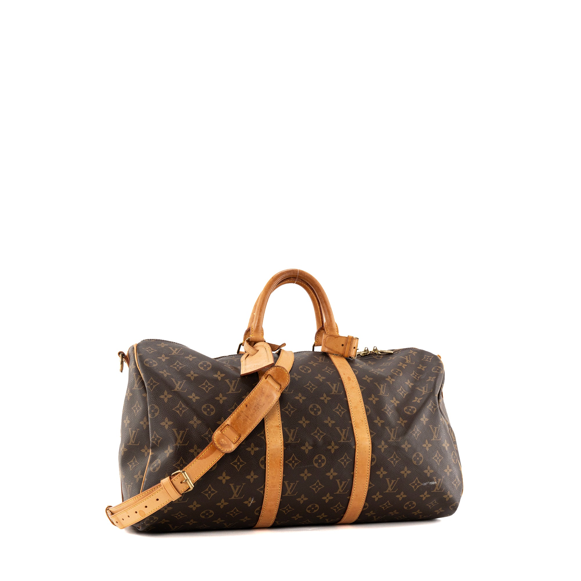 LOUIS VUITTON - Sac de voyage Keepall 50 Louis Vuitton en toile enduite monogrammée vintage