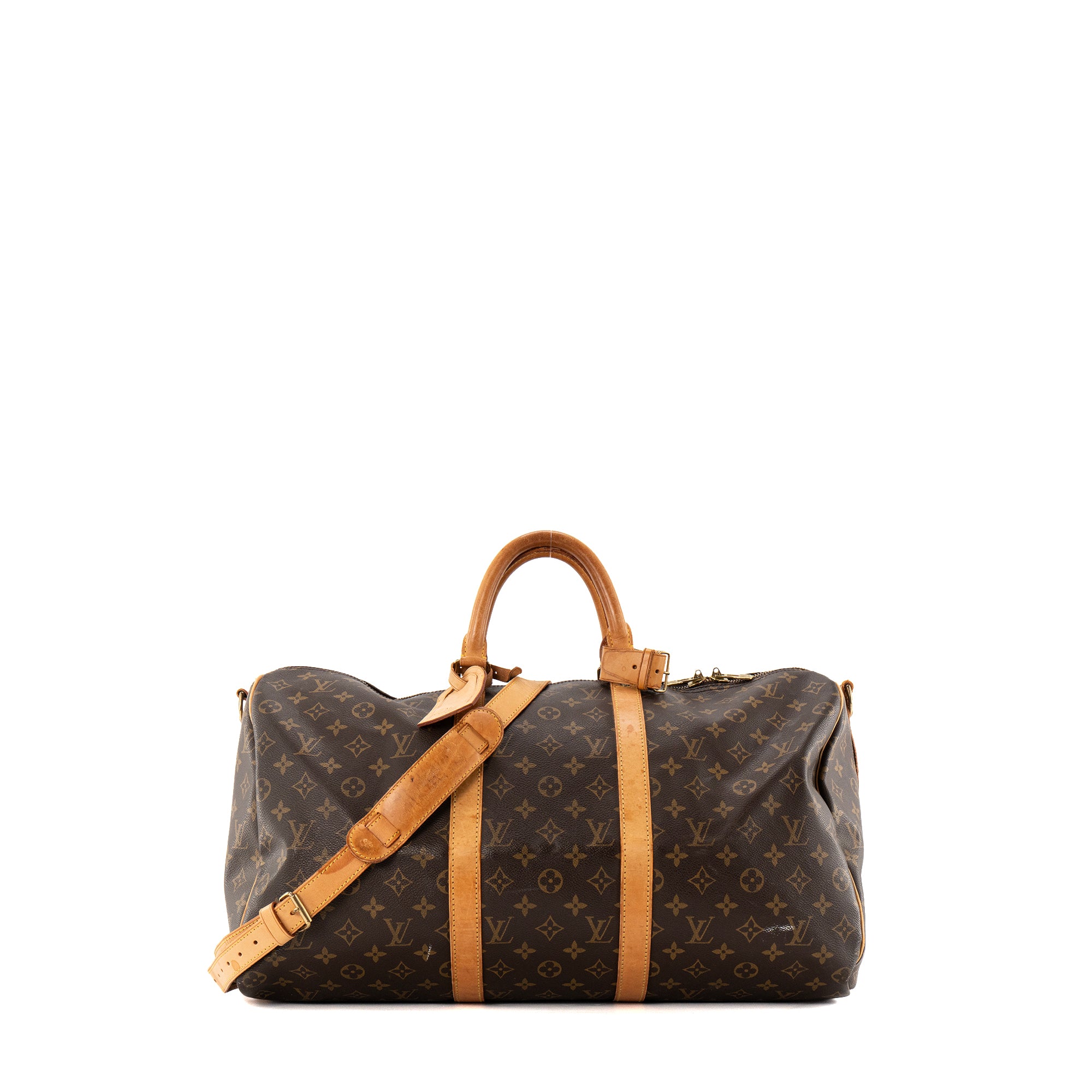 LOUIS VUITTON - Sac de voyage Keepall 50 Louis Vuitton en toile enduite monogrammée vintage