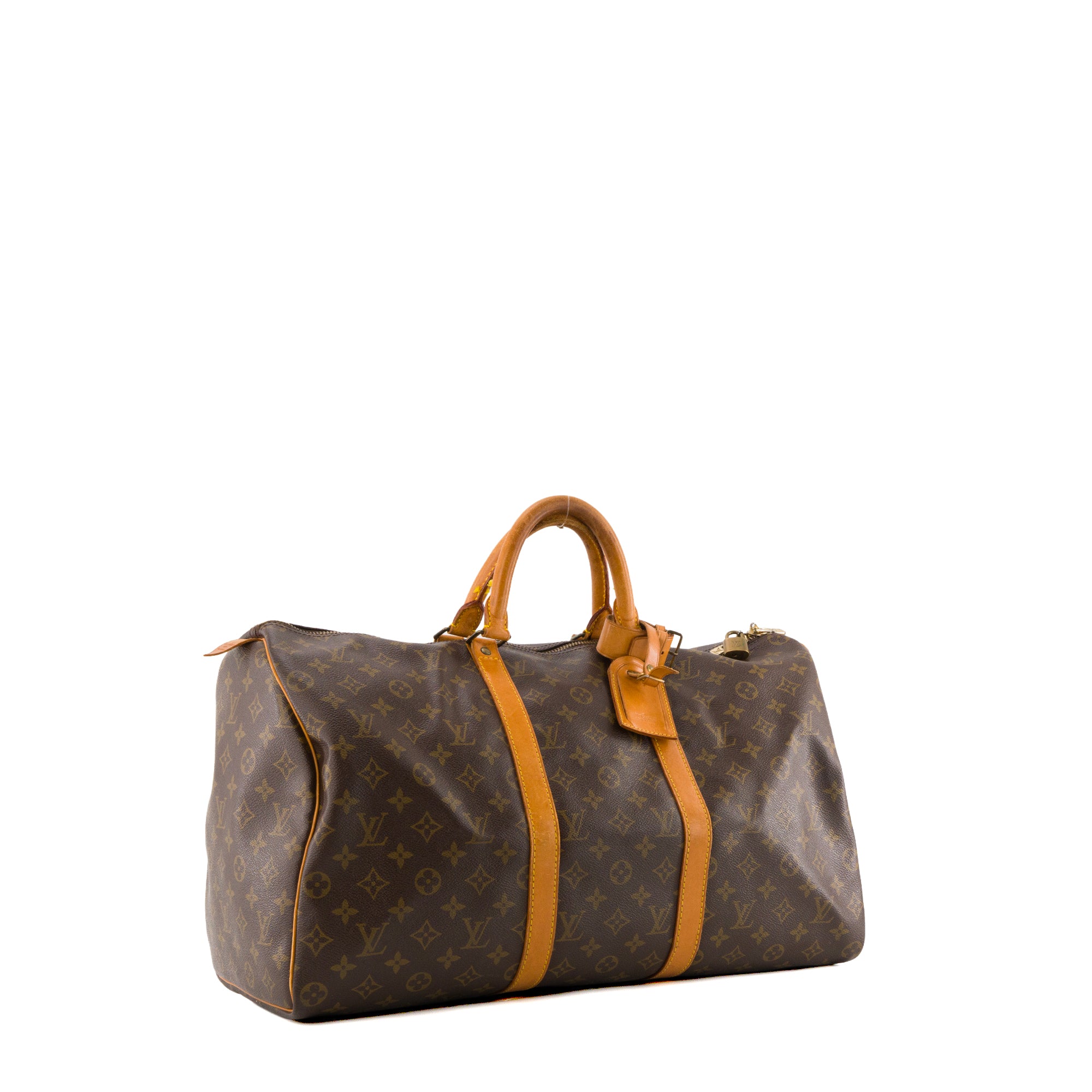 LOUIS VUITTON - Sac de voyage Keepall 50 Louis Vuitton en toile enduite monogrammée vintage