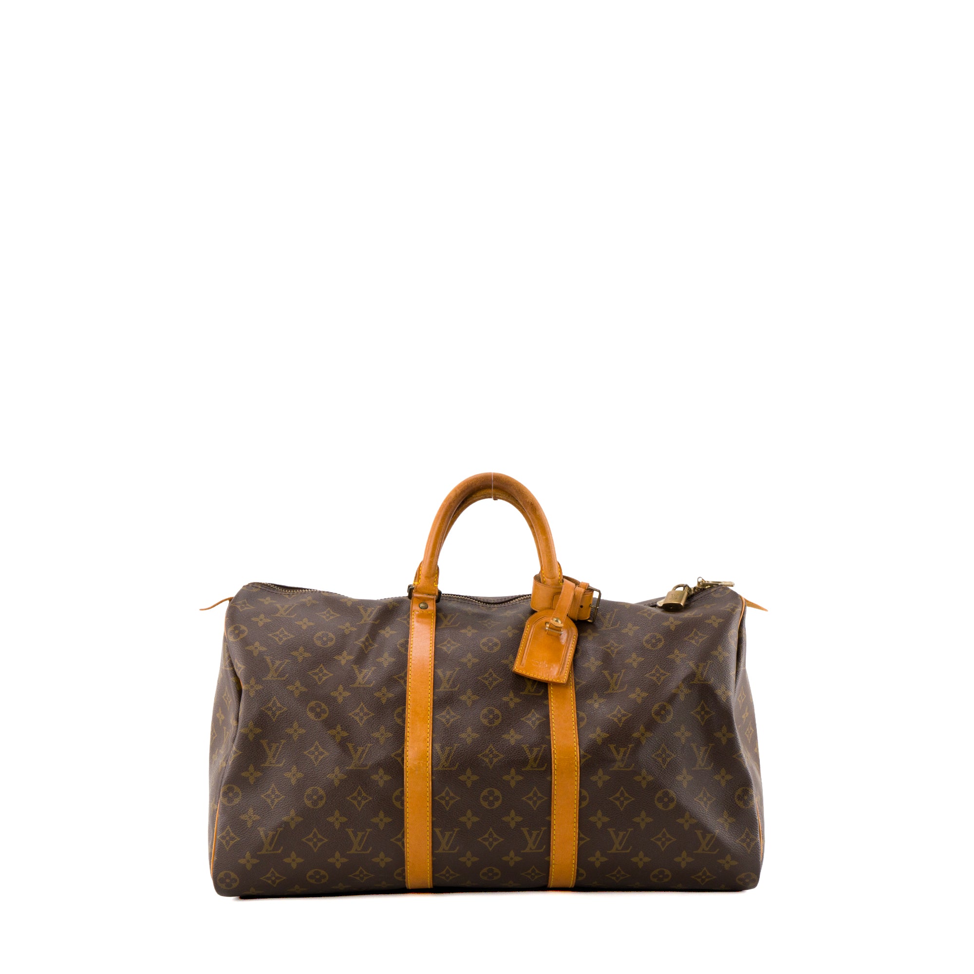 LOUIS VUITTON - Sac de voyage Keepall 50 Louis Vuitton en toile enduite monogrammée vintage