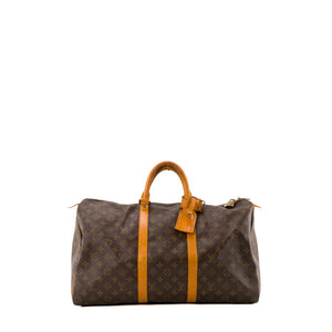 LOUIS VUITTON - Sac de voyage Keepall 50 Louis Vuitton en toile enduite monogrammée vintage