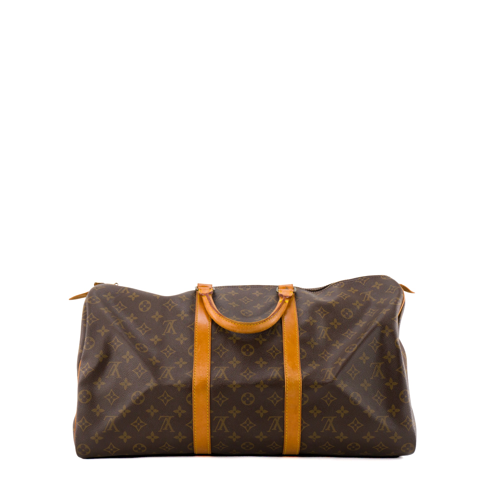 LOUIS VUITTON - Sac de voyage Keepall 50 Louis Vuitton en toile enduite monogrammée vintage