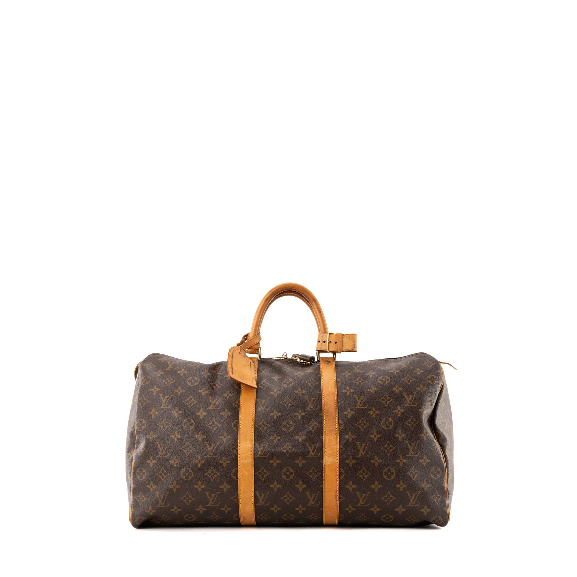 LOUIS VUITTON - Sac de voyage Keepall 50 Louis Vuitton en toile enduite monogrammée vintage