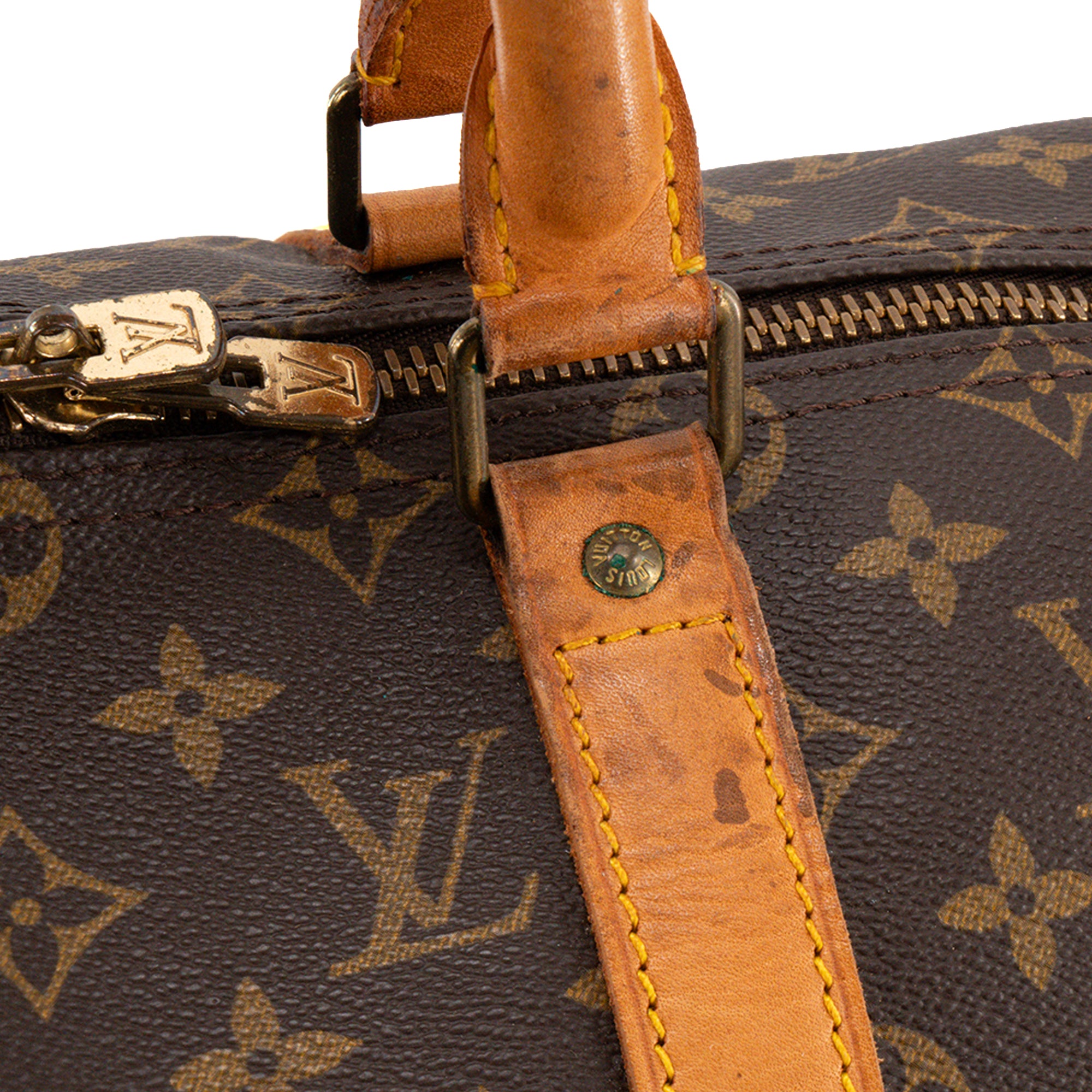 LOUIS VUITTON - Sac de voyage Keepall 50 Louis Vuitton en toile enduite monogrammée vintage