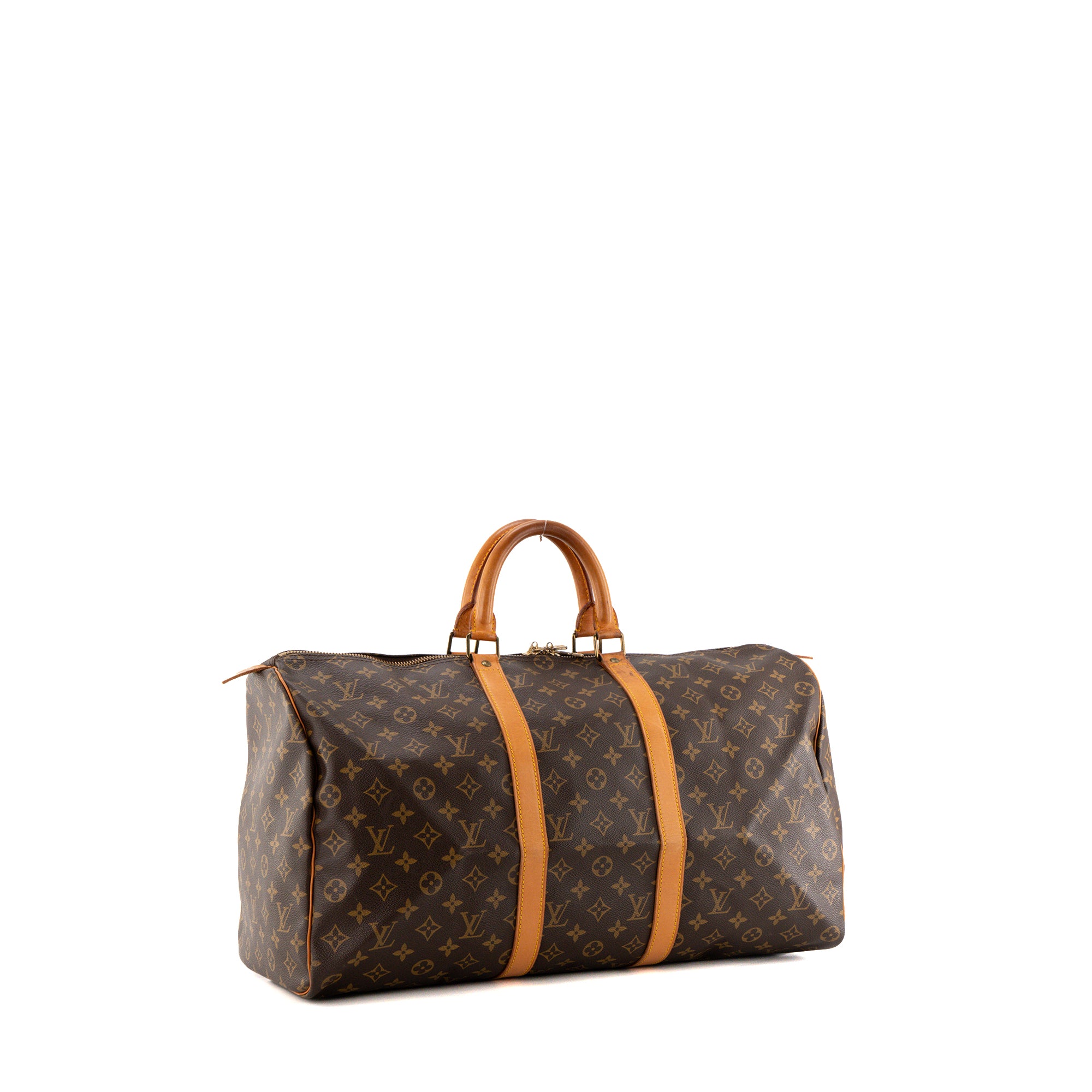 LOUIS VUITTON - Sac de voyage Keepall 50 Louis Vuitton en toile enduite monogrammée vintage