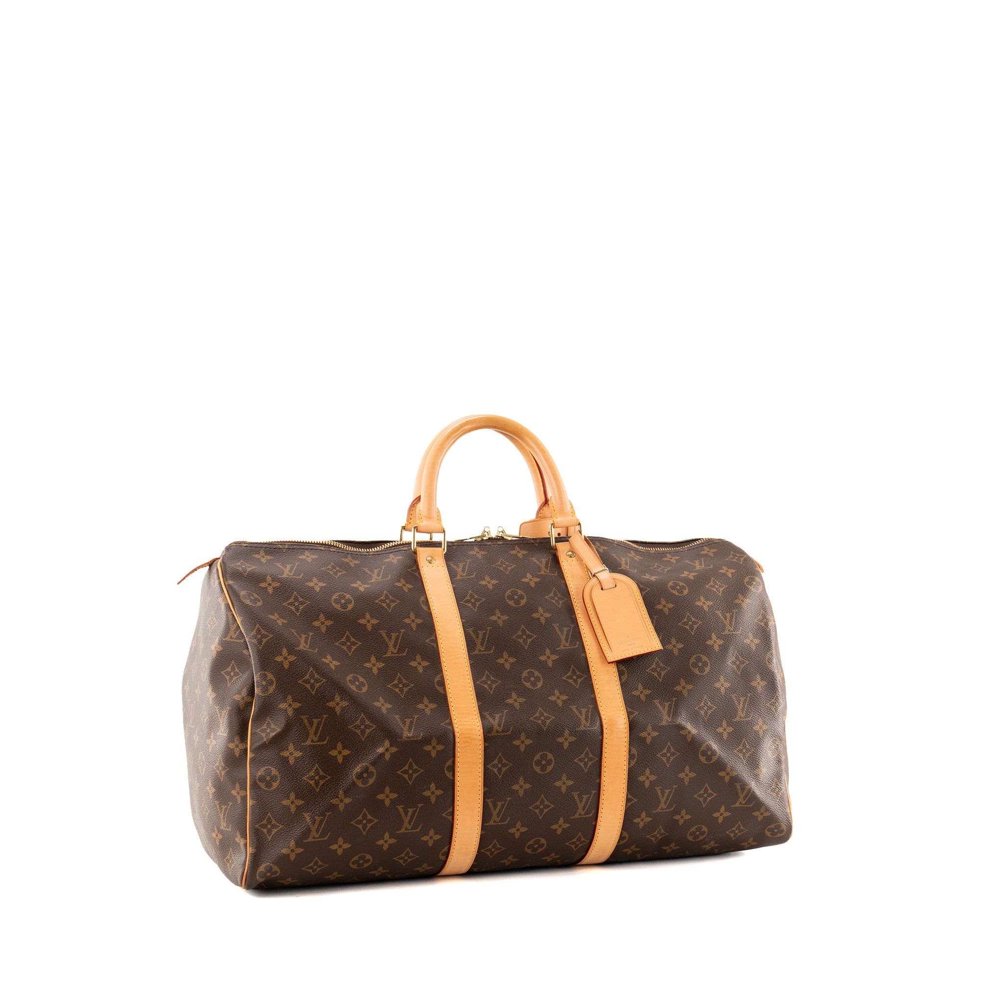 LOUIS VUITTON - Sac de voyage Keepall 50 Louis Vuitton en toile enduite monogrammée vintage