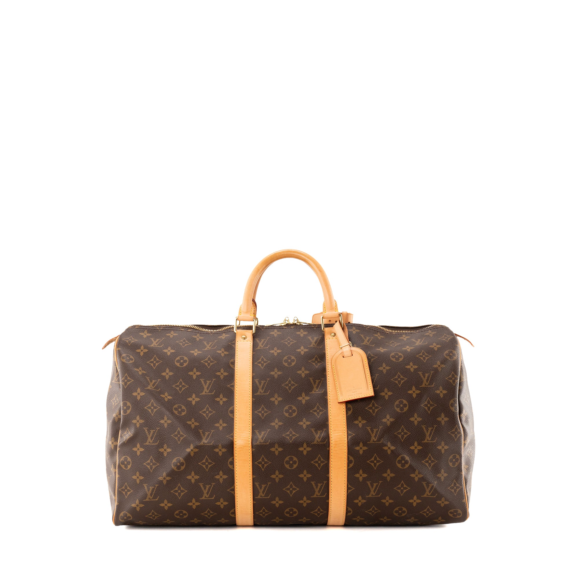 LOUIS VUITTON - Sac de voyage Keepall 50 Louis Vuitton en toile enduite monogrammée vintage