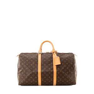 LOUIS VUITTON - Sac de voyage Keepall 50 Louis Vuitton en toile enduite monogrammée vintage