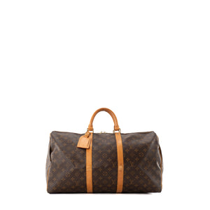 LOUIS VUITTON - Sac de voyage Keepall 50 Louis Vuitton en toile enduite monogrammée vintage
