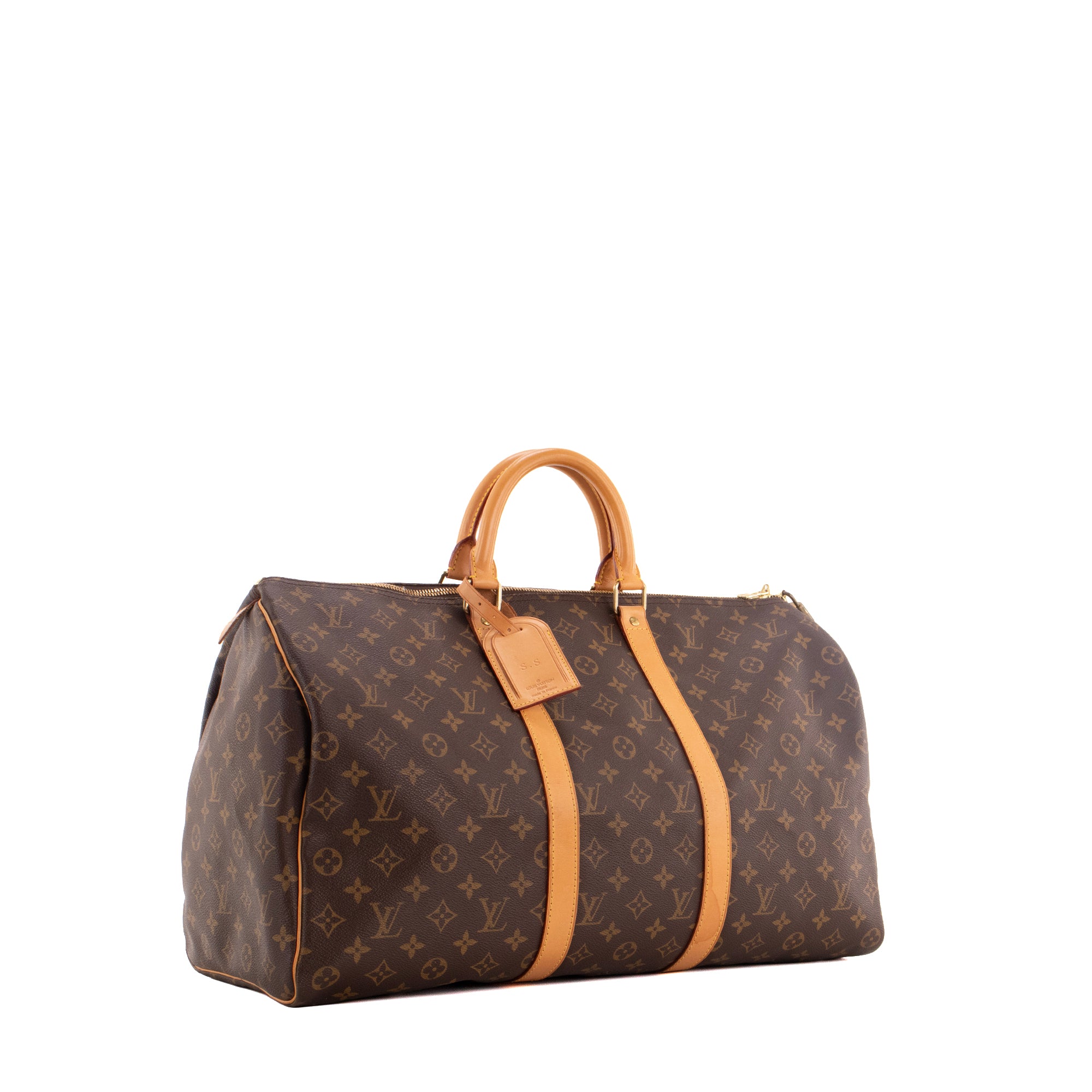 LOUIS VUITTON - Sac de voyage Keepall 50 Louis Vuitton en toile monogrammée vintage