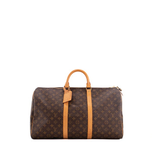 LOUIS VUITTON - Sac de voyage Keepall 50 Louis Vuitton en toile monogrammée vintage