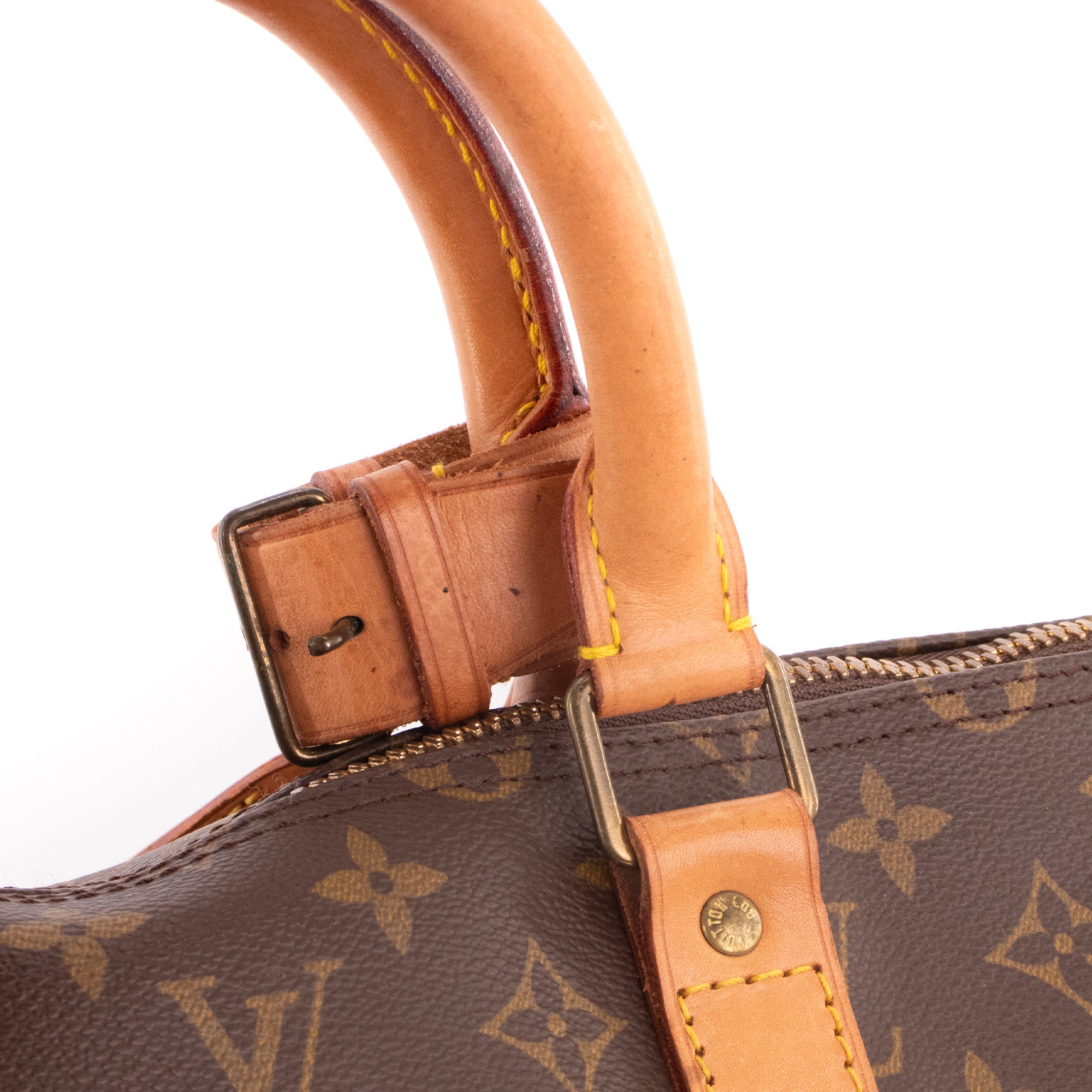LOUIS VUITTON - Sac de voyage Keepall 55 bandoulière Louis Vuitton en toile enduite monogrammée vintage