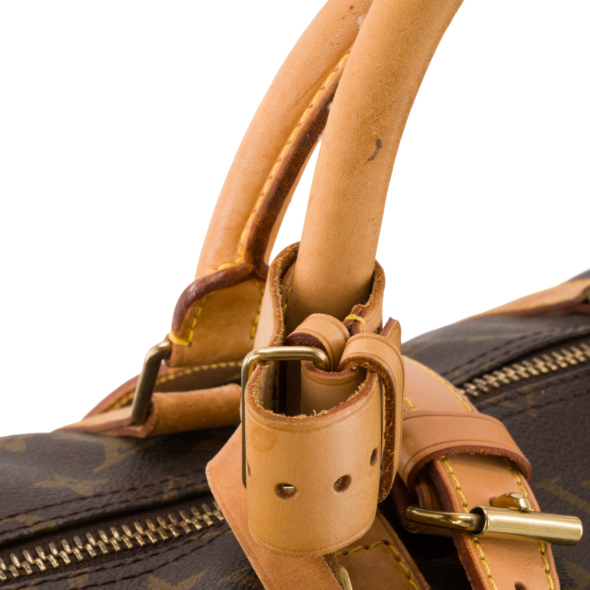 LOUIS VUITTON - Sac de voyage Keepall 55 bandoulière Louis Vuitton en toile enduite monogrammée vintage