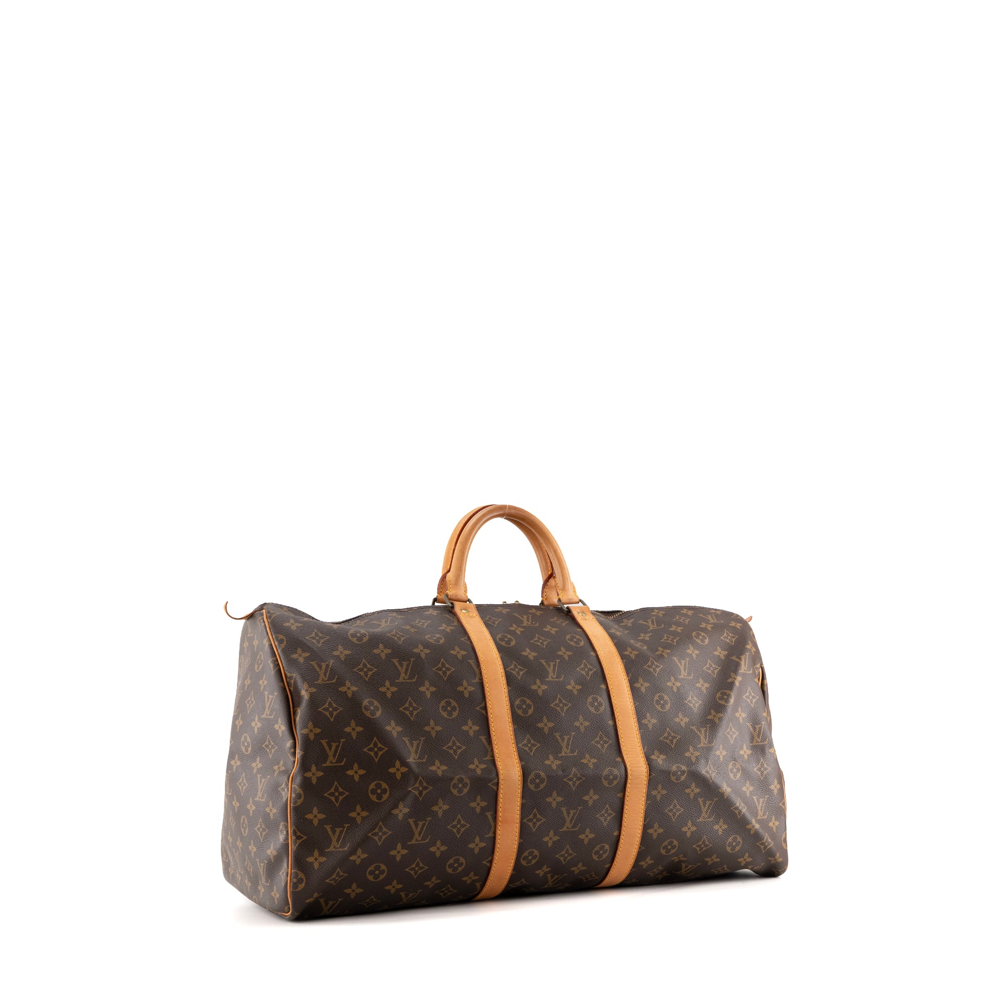 LOUIS VUITTON - Sac de voyage Keepall 55 Louis Vuitton en toile enduite monogrammée vintage