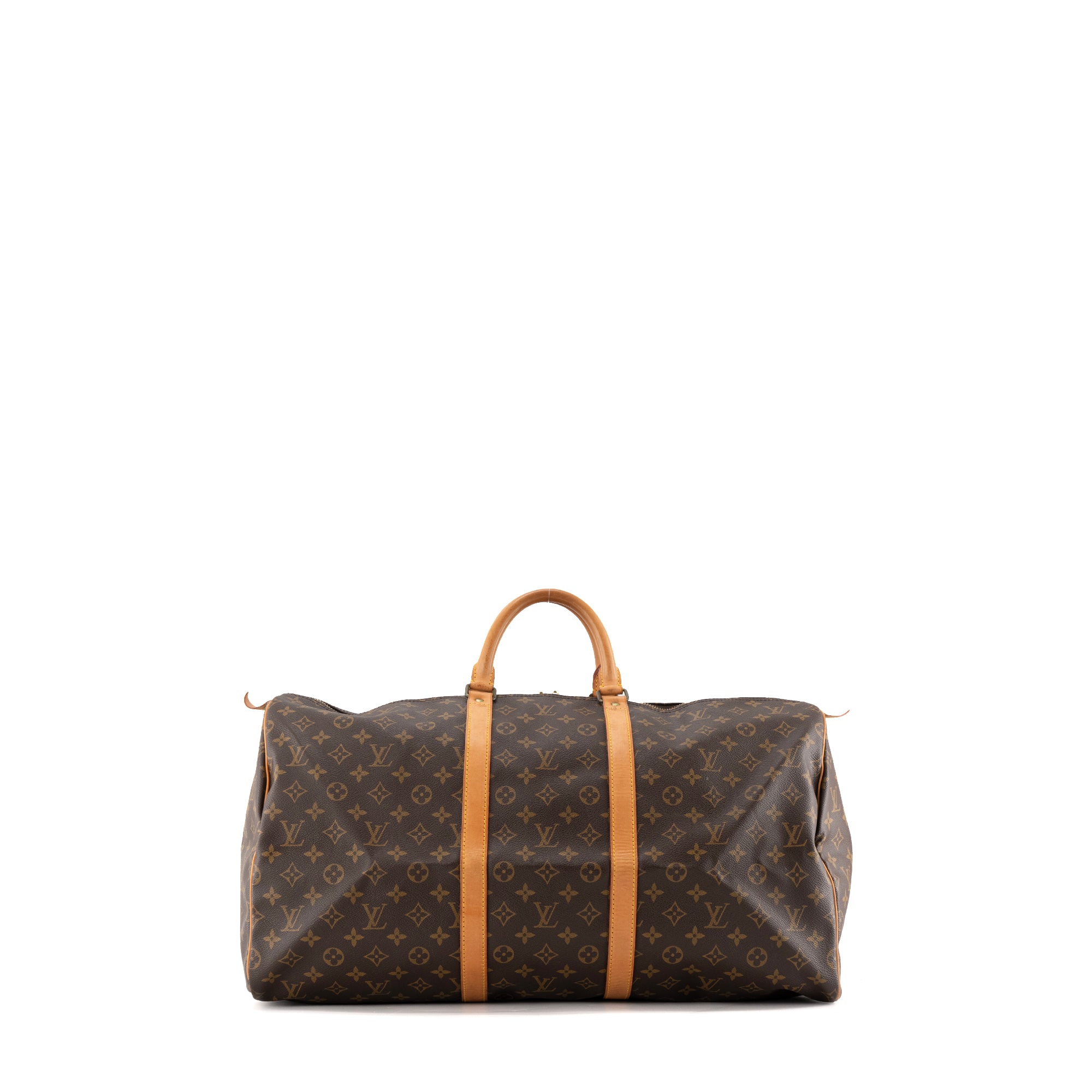LOUIS VUITTON - Sac de voyage Keepall 55 Louis Vuitton en toile enduite monogrammée vintage