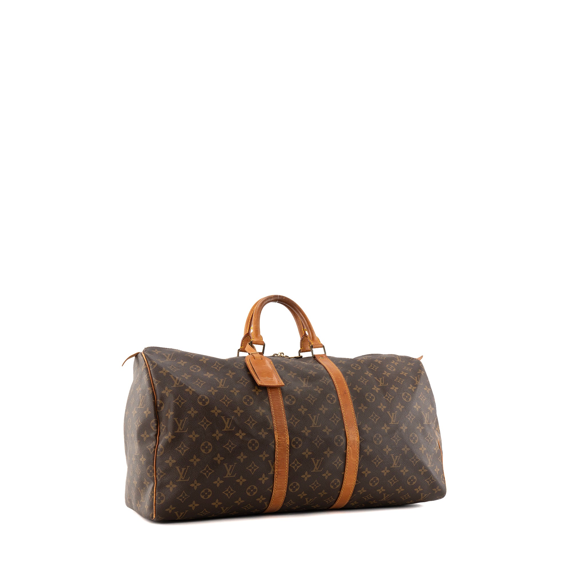 LOUIS VUITTON - Sac de voyage Keepall 55 Louis Vuitton en toile enduite monogrammée vintage