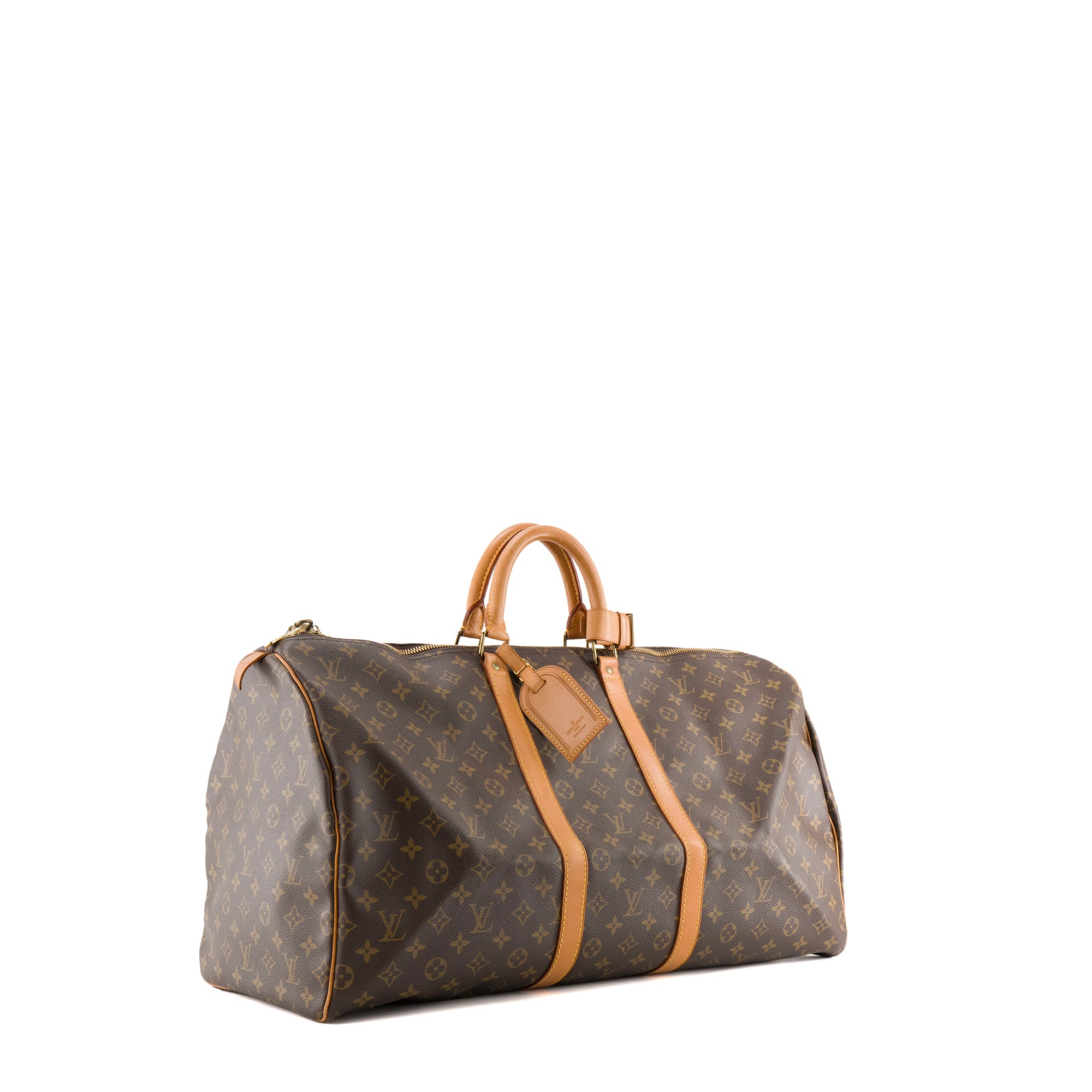 LOUIS VUITTON - Sac de voyage Keepall 55 Louis Vuitton en toile enduite monogrammée vintage