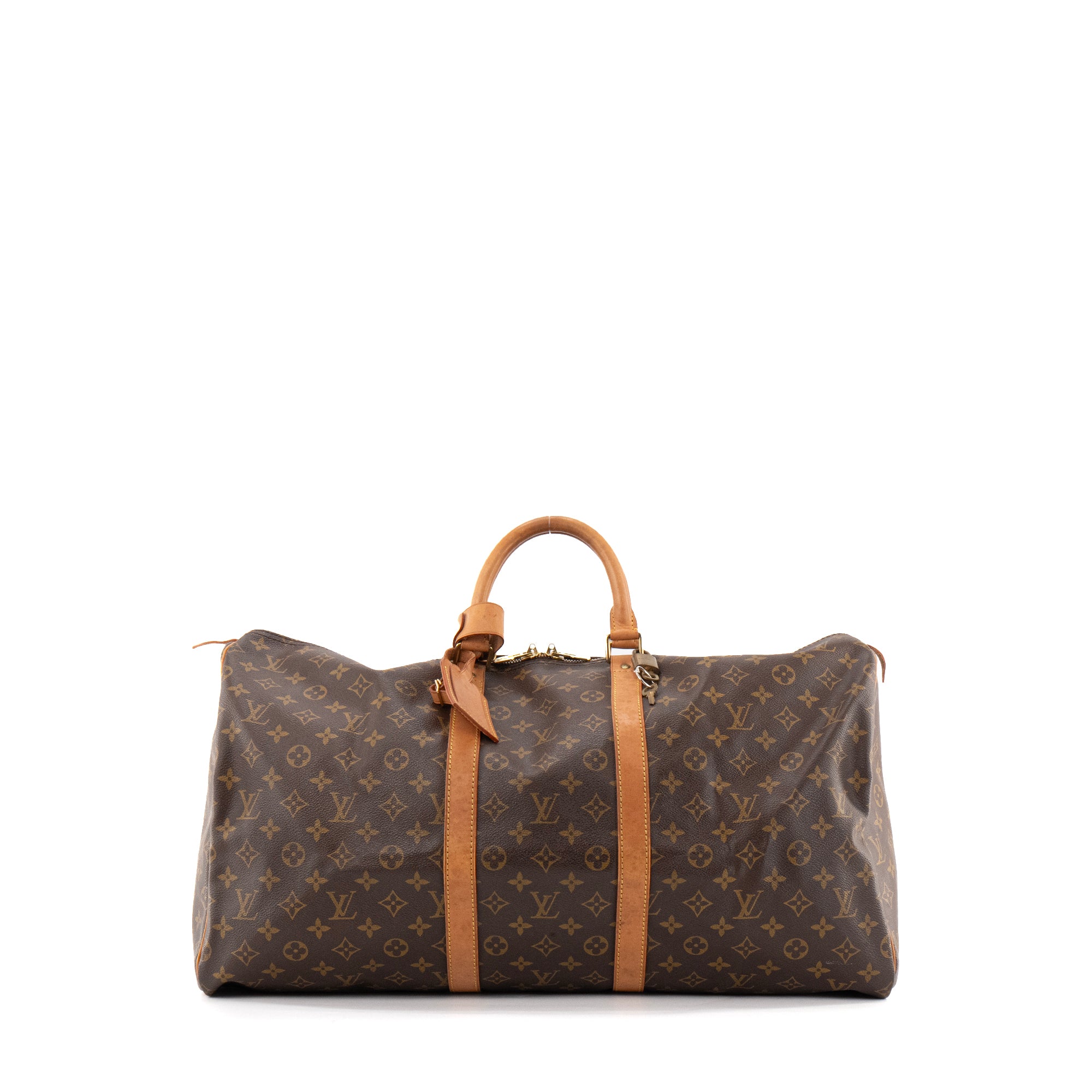 LOUIS VUITTON - Sac de voyage Keepall 55 Louis Vuitton en toile enduite monogrammée vintage