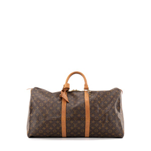 LOUIS VUITTON - Sac de voyage Keepall 55 Louis Vuitton en toile enduite monogrammée vintage