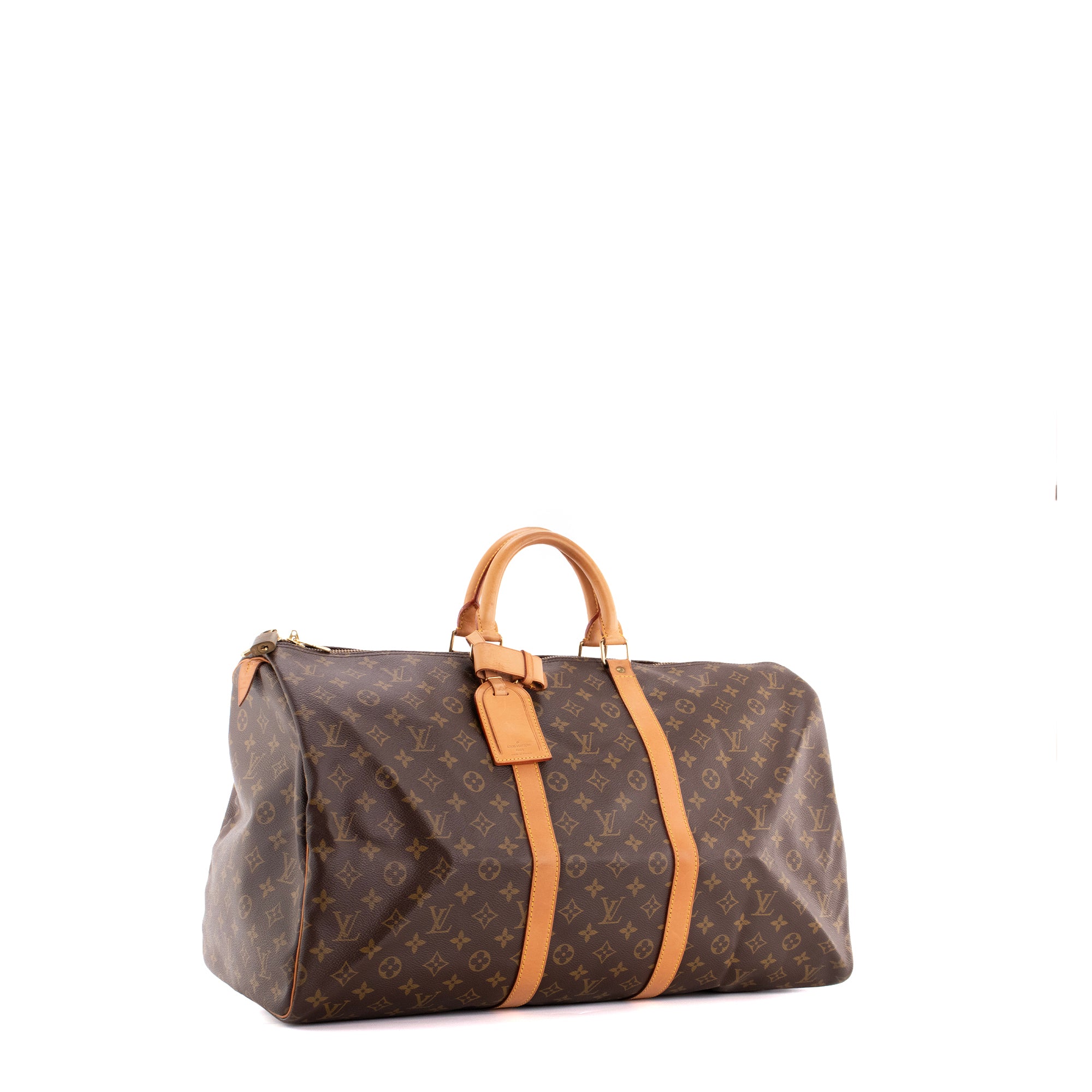 LOUIS VUITTON - Sac de voyage Keepall 55 Louis Vuitton en toile enduite monogrammée vintage