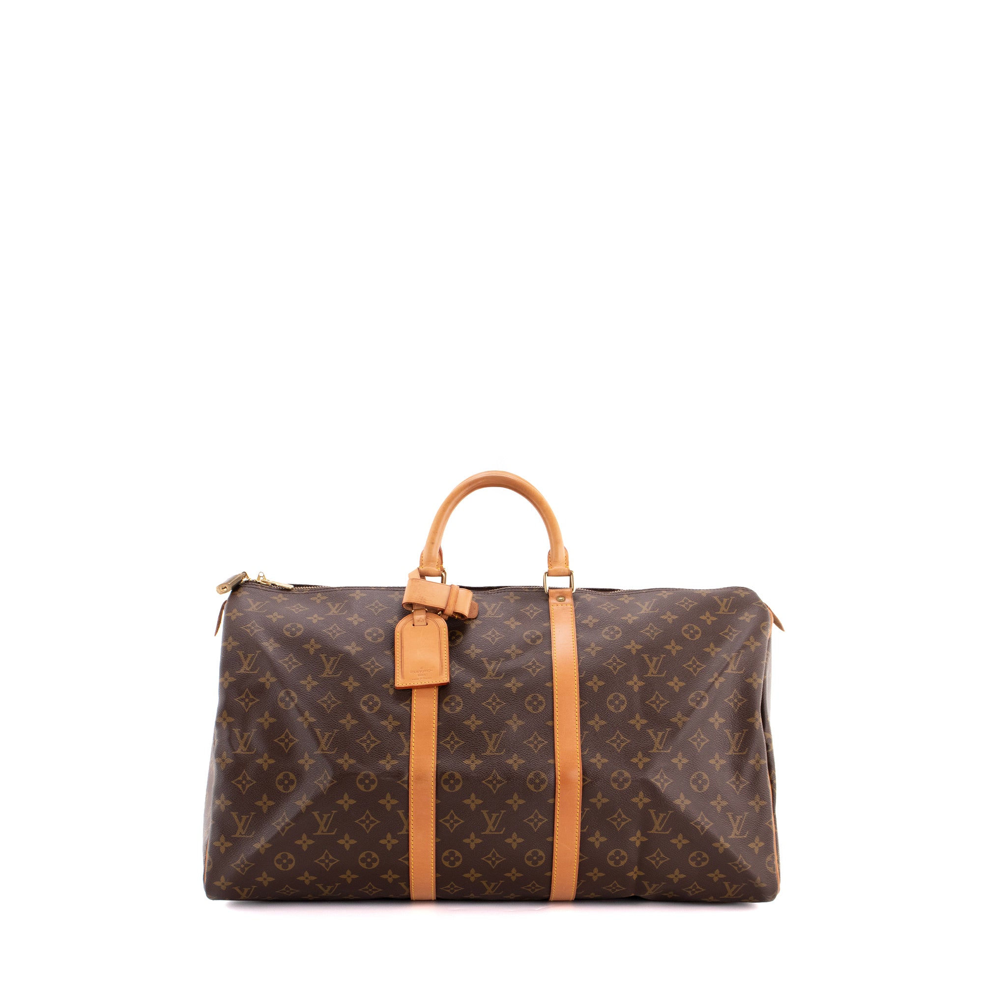 LOUIS VUITTON - Sac de voyage Keepall 55 Louis Vuitton en toile enduite monogrammée vintage