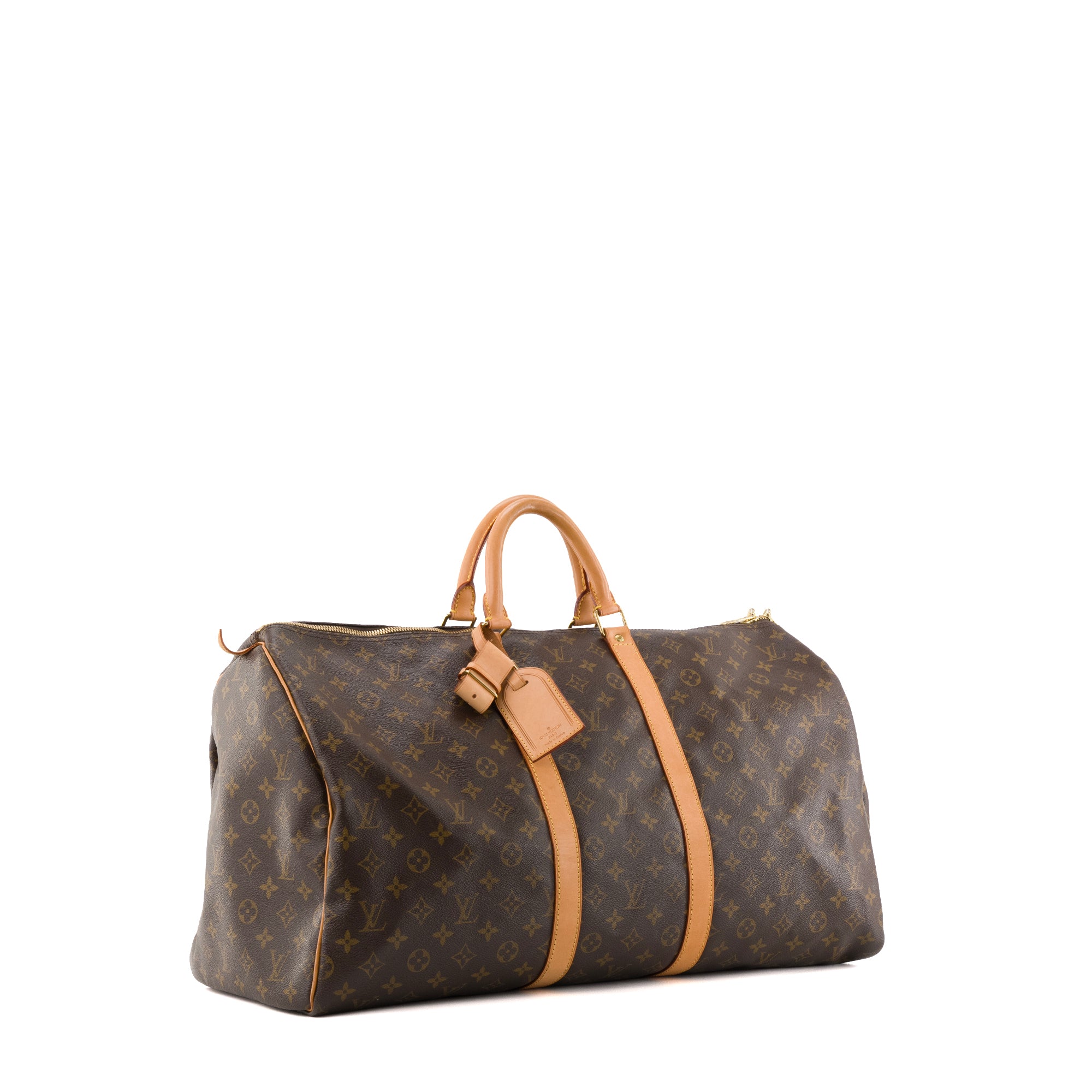 LOUIS VUITTON - Sac de voyage Keepall 55 Louis Vuitton en toile enduite monogrammée vintage