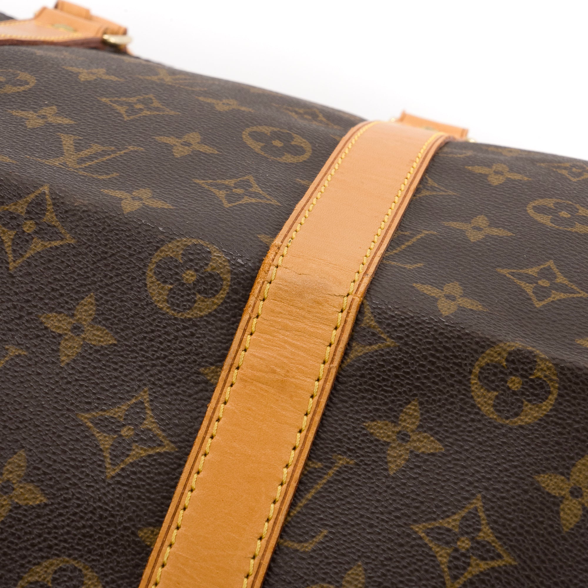 LOUIS VUITTON - Sac de voyage Keepall 55 Louis Vuitton en toile enduite monogrammée vintage