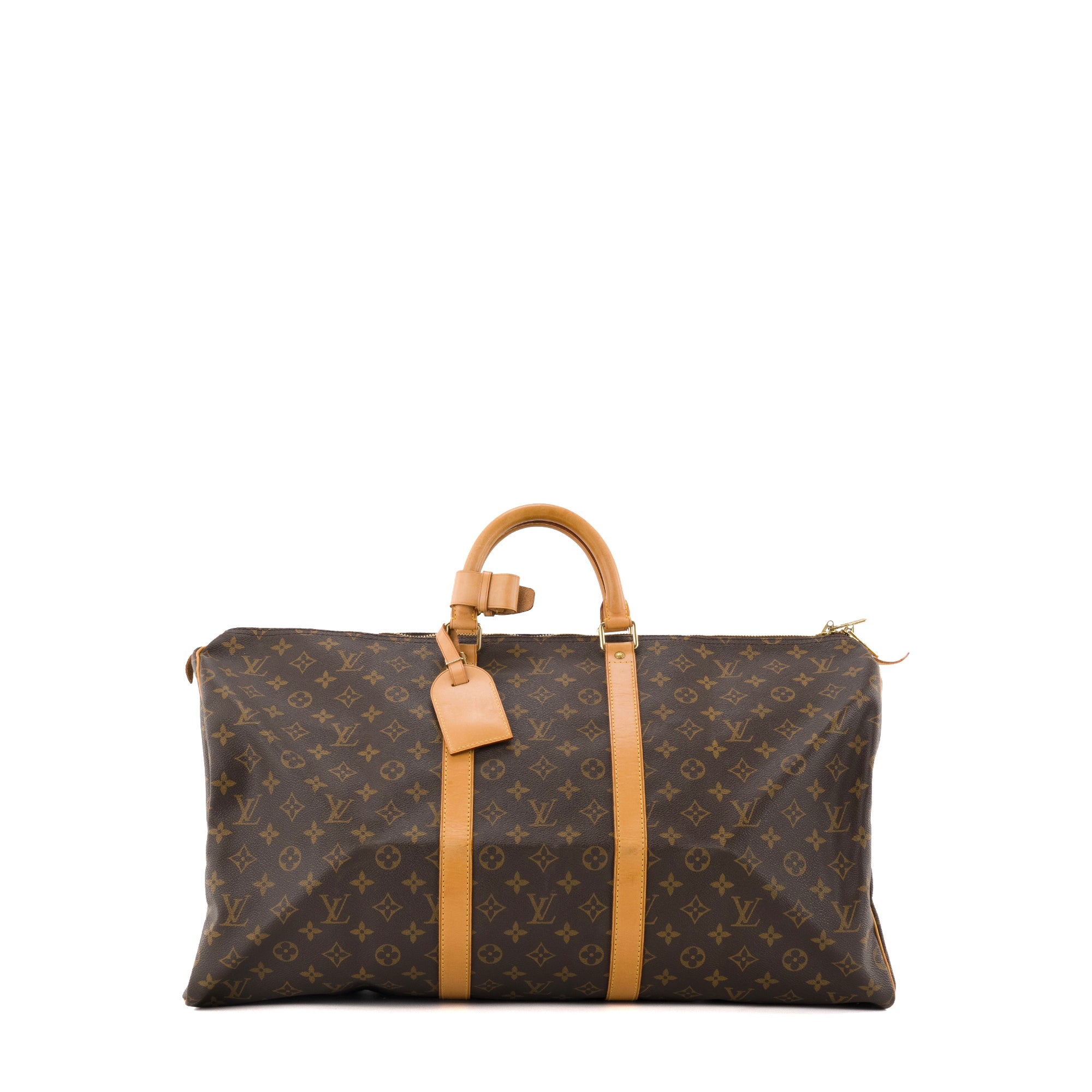 LOUIS VUITTON - Sac de voyage Keepall 55 Louis Vuitton en toile enduite monogrammée vintage
