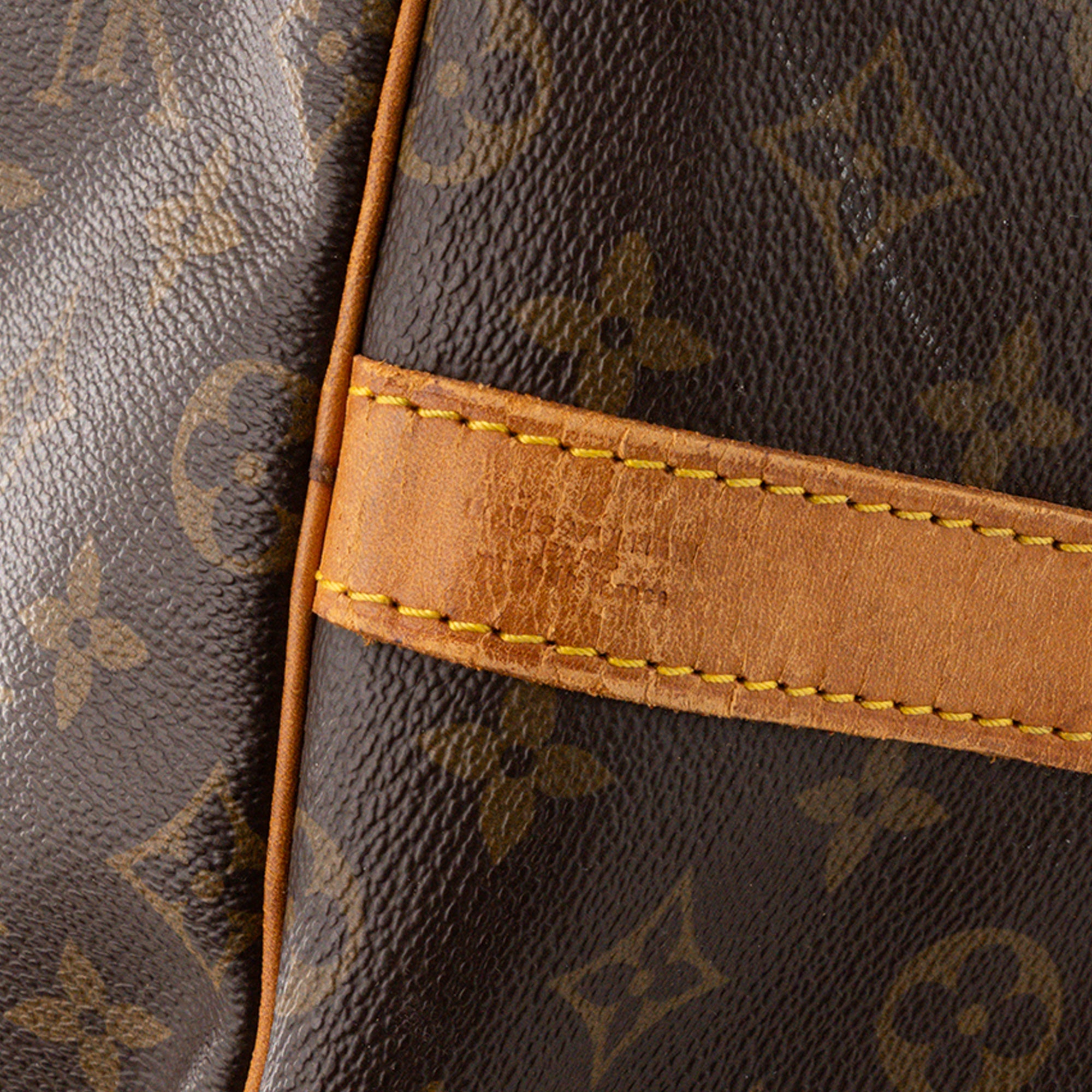 LOUIS VUITTON - Sac de voyage Keepall 55 Louis Vuitton en toile monogrammée marron vintage