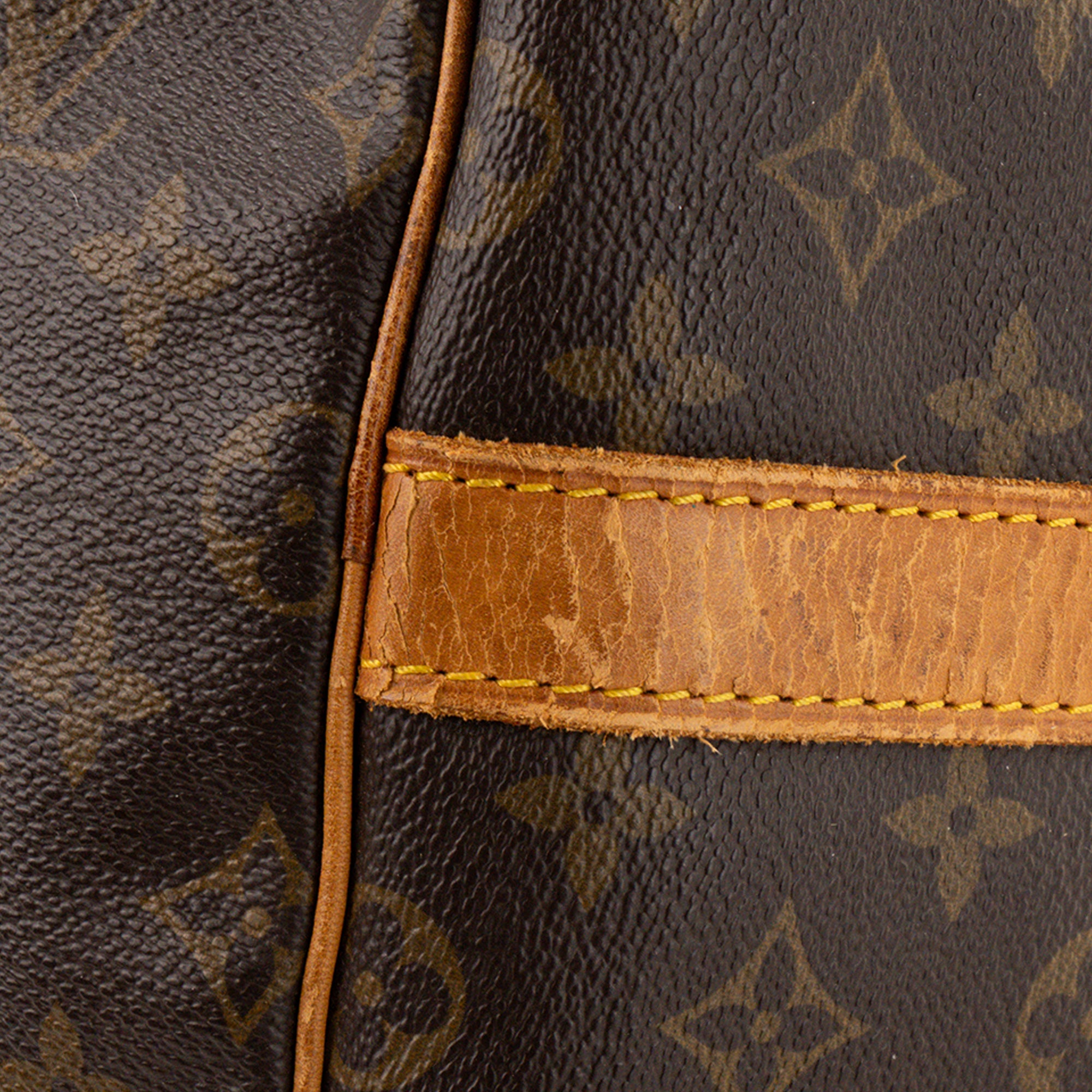 LOUIS VUITTON - Sac de voyage Keepall 55 Louis Vuitton en toile monogrammée marron vintage
