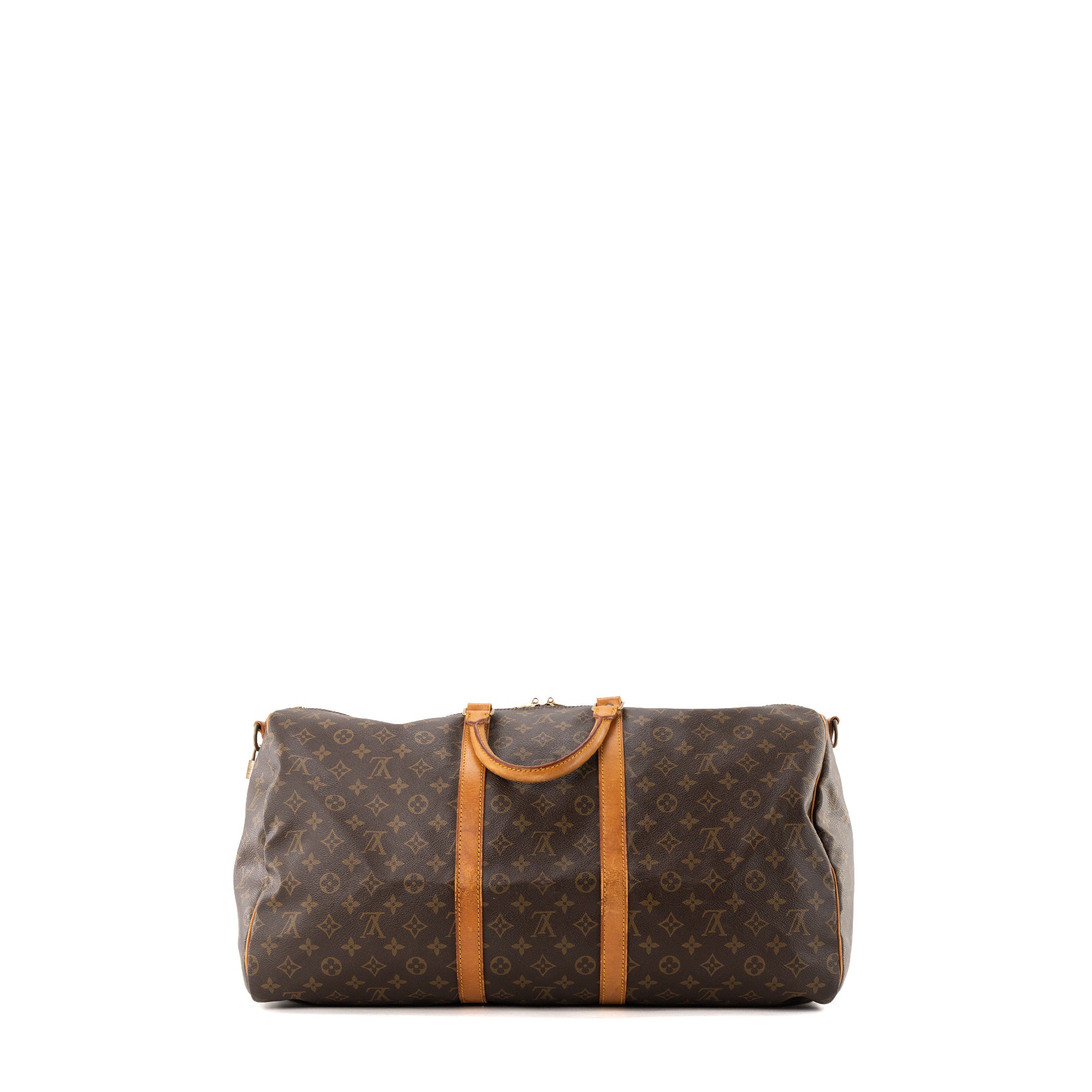 LOUIS VUITTON - Sac de voyage Keepall 55 Louis Vuitton en toile monogrammée marron vintage