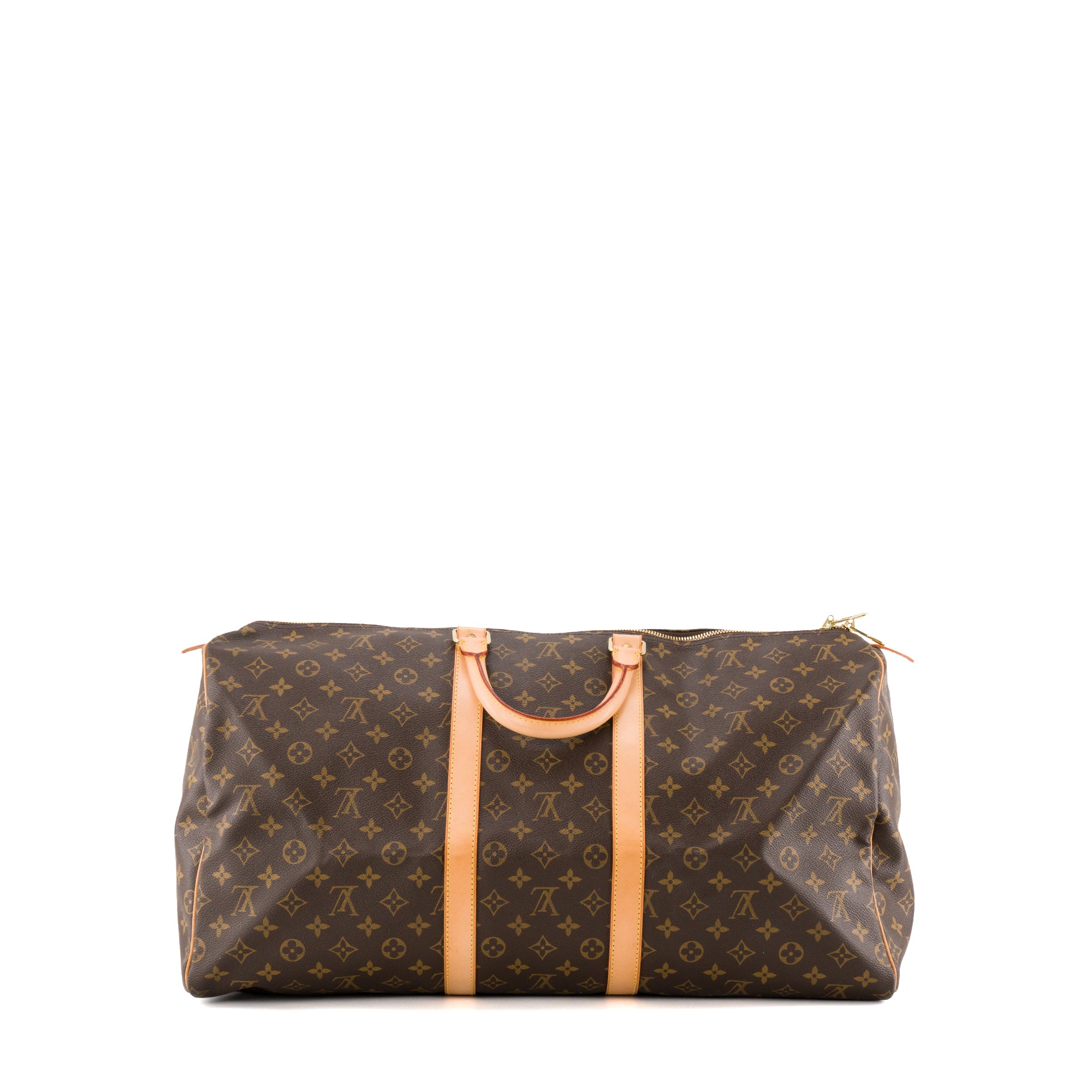 LOUIS VUITTON - Sac de voyage Keepall 55 Louis Vuitton en toile monogrammée marron vintage