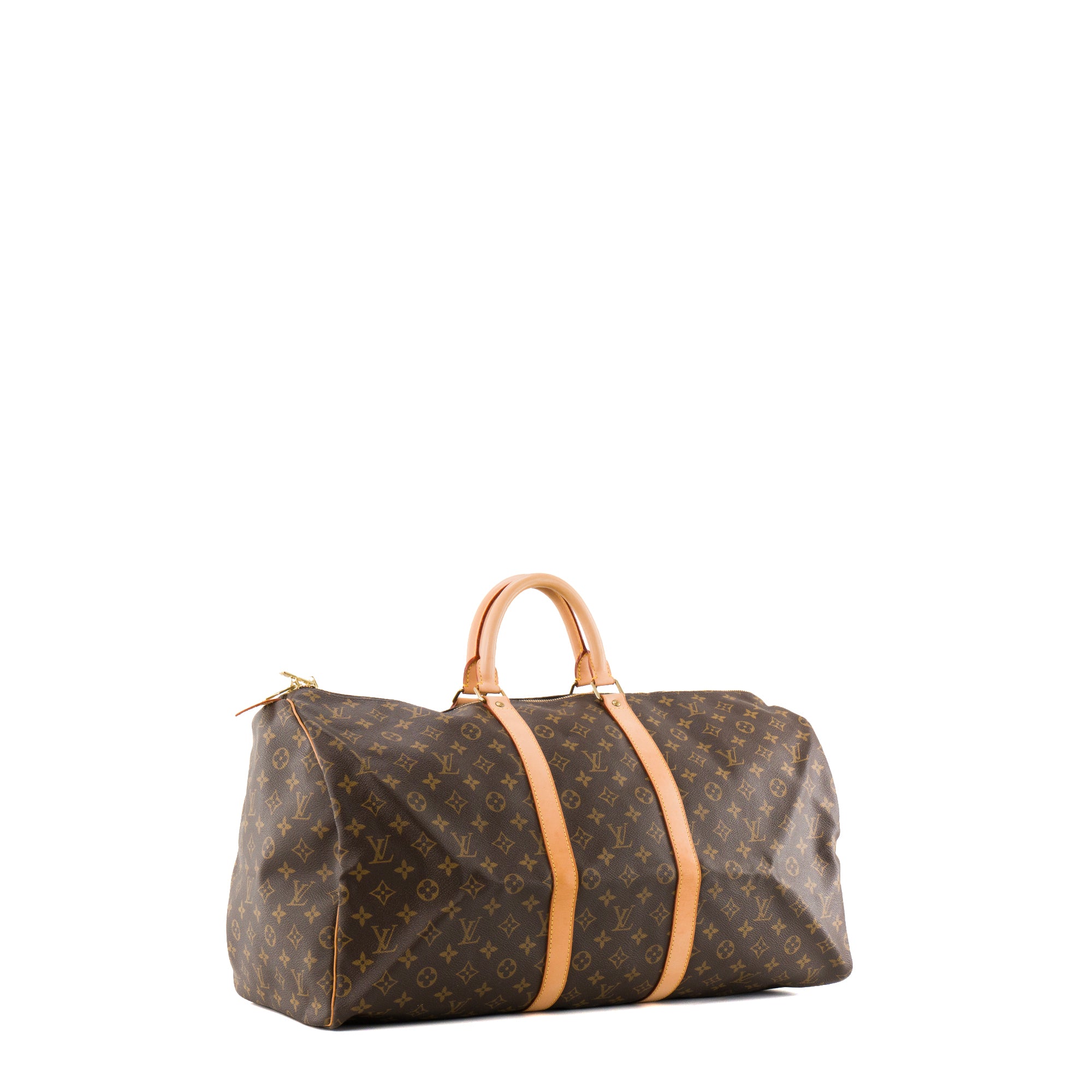 LOUIS VUITTON - Sac de voyage Keepall 55 Louis Vuitton en toile monogrammée marron vintage