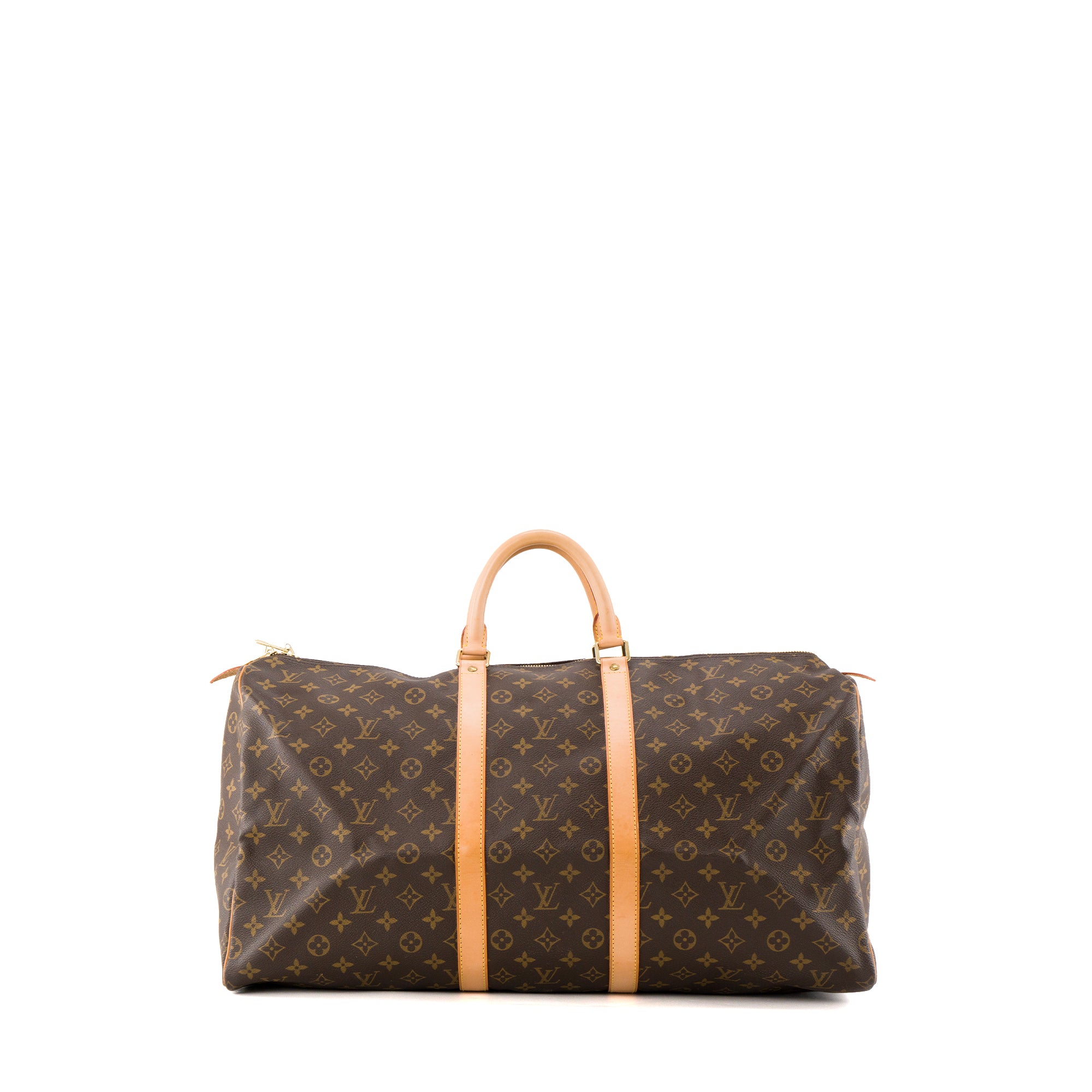 LOUIS VUITTON - Sac de voyage Keepall 55 Louis Vuitton en toile monogrammée marron vintage