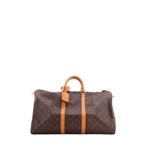 LOUIS VUITTON - Sac de voyage Keepall 55 Louis Vuitton en toile monogrammée vintage