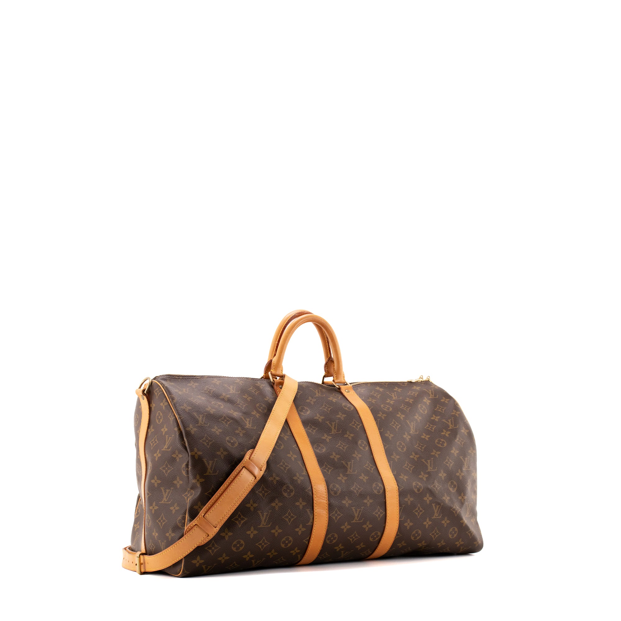 LOUIS VUITTON - Sac de voyage Keepall 55 Louis Vuitton en toile enduite monogrammée vintage