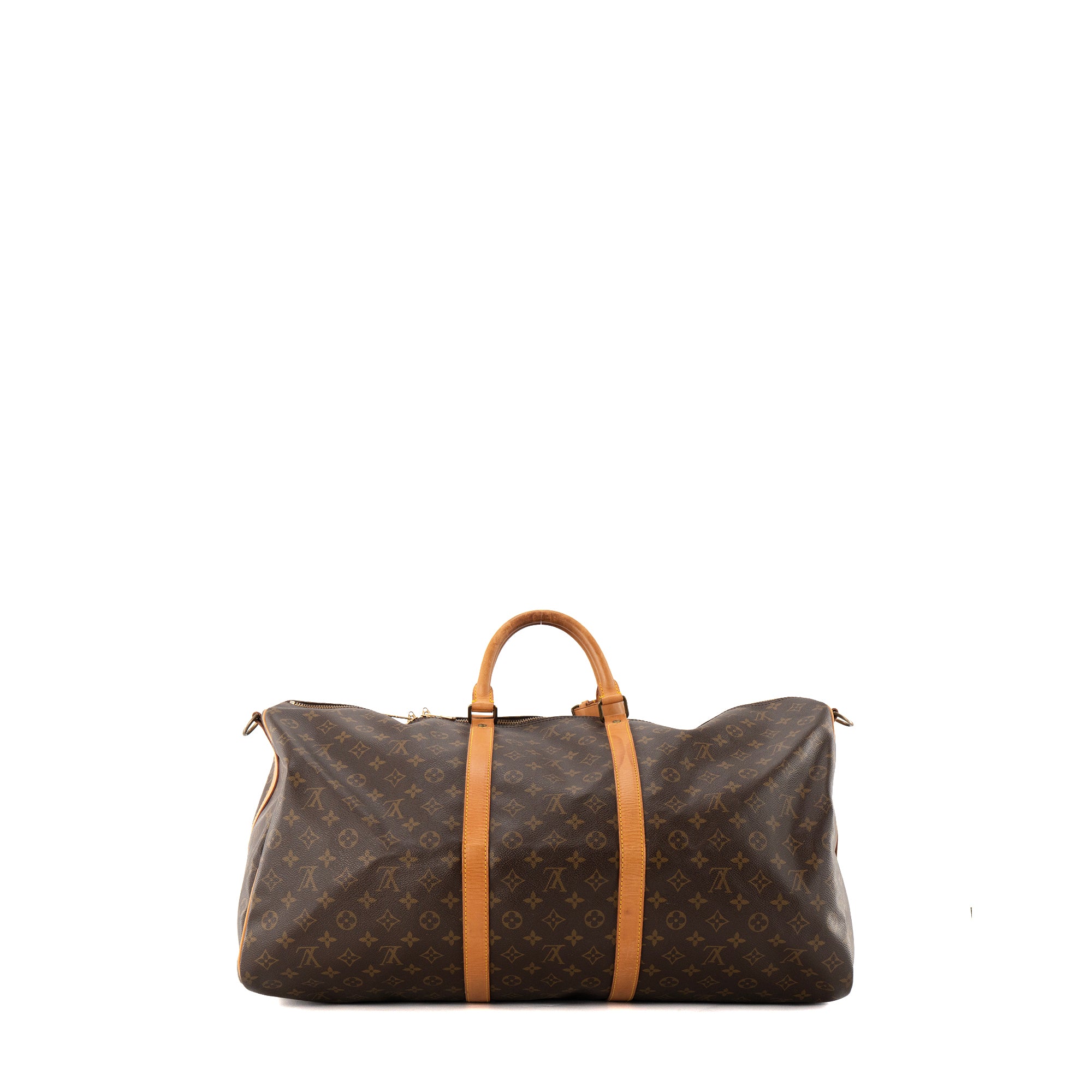 LOUIS VUITTON - Sac de voyage Keepall 60 bandoulière Louis Vuitton en toile enduite monogrammée vintage