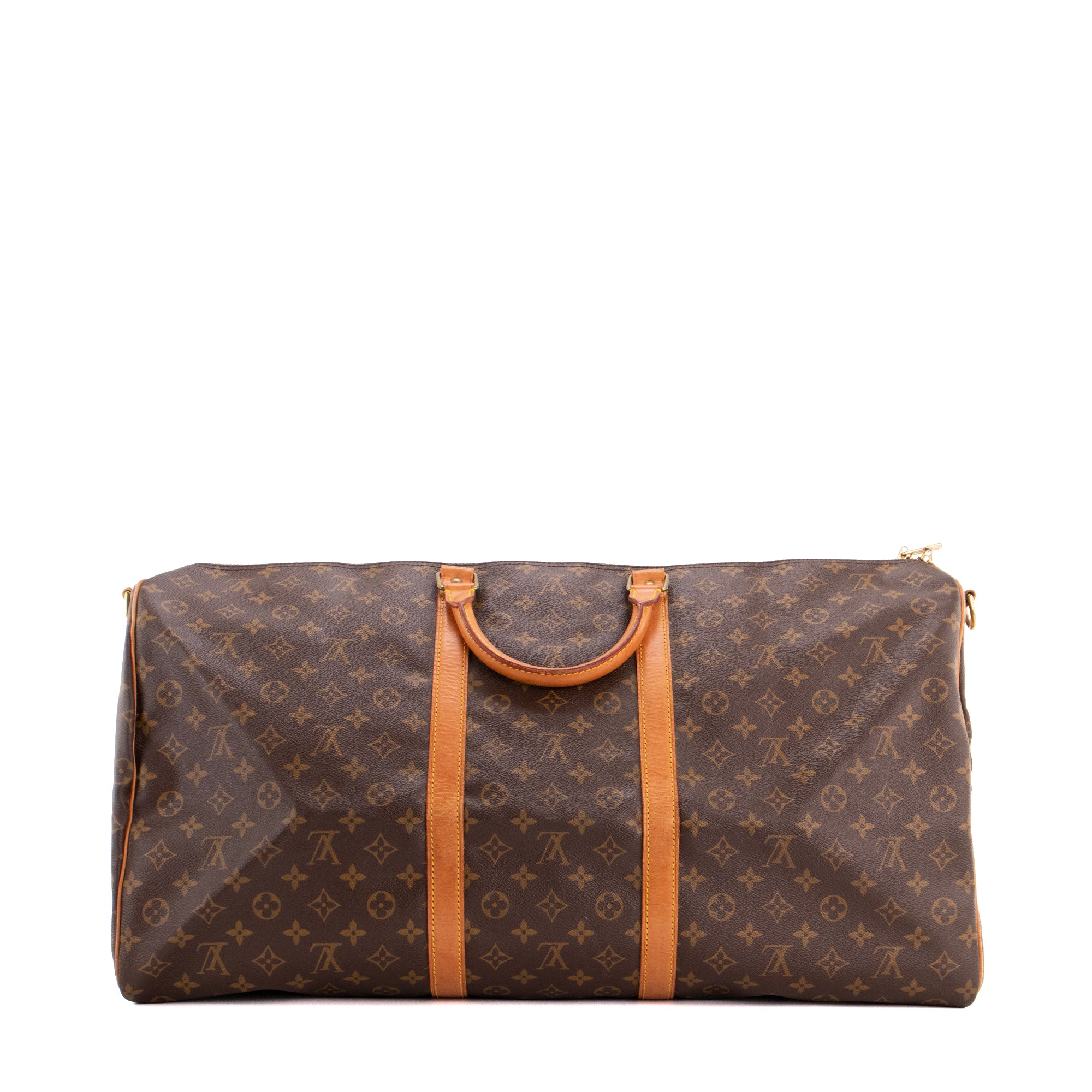 LOUIS VUITTON - Sac de voyage Keepall 60 bandoulière Louis Vuitton en toile enduite monogrammée vintage